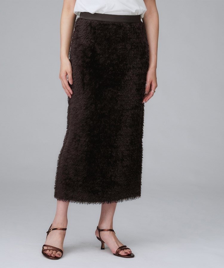 【アンタイトル/UNTITLED】の【後ろウエストゴム/洗える/タイト】シャギーナロースカート インテリア・キッズ・メンズ・レディースファッション・服の通販 founy(ファニー) ファッション Fashion レディースファッション Fashion for Women スカート Skirts おすすめ Recommended / Our Picks シンプル Simple, Minimal ジャカード/ジャガード Jacquard, Woven Pattern スマート Smart, Elegant ベーシック Basic, Essential ポケット Pocket, Pocket Detail リラックス Relax, Relaxed Fit 日本製 Made In Japan 洗える Machine Washable ブラウン|ID: prp329100004806967 ipo3291000000034881629