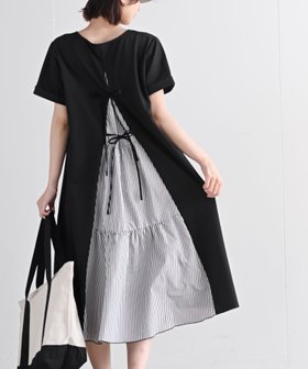 【アールピーエス/rps】のBACKシャンワンピース 人気、トレンドファッション・服の通販 founy(ファニー) ファッション Fashion レディースファッション Fashion for Women ワンピース Dresses カットソー Cut and Sewn Top ガーリー Girly, Feminine Style ギャザー Gathered, Ruffled ストライプ Stripe, Striped Pattern チェック Check, Plaid, Tartan ポケット Pocket, Pocket Detail ミックス Mix, Mixed Style リボン Ribbon, Bow |ID:prp329100004806983