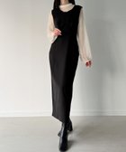 【ジュノア/JUNOAH】の袖ボタンシアーブラウス+IラインジャンパースカートSET(薄手,裏地無し) 人気、トレンドファッション・服の通販 founy(ファニー) ファッション Fashion レディースファッション Fashion for Women スカート Skirts thumbnail Bブラック|ID: prp329100004806987 ipo3291000000034881879