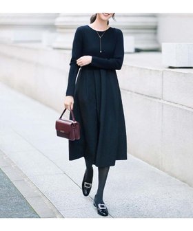 【アンタイトル/UNTITLED】の【大人フェミニン/トレンド】ニット*ジャカード ドッキングワンピース 人気、トレンドファッション・服の通販 founy(ファニー) ファッション Fashion レディースファッション Fashion for Women ワンピース Dresses イヤリング Earrings ショート Short, Short Length シンプル Simple, Minimal ジャカード／ジャガード Jacquard, Woven Pattern ストレッチ Stretch, Stretchy Fabric スマート Smart, Elegant トレンド Trend, Trending Now ドッキング Docking, Mixed Material ネックレス Necklace, Pendant Necklace パール Pearl, Pearl Accent フィット Fit, Slim Fit フェミニン Feminine, Girly ポケット Pocket, Pocket Detail モノトーン Monotone, Black and White リブニット Rib Knit, Ribbed Knit エレガント 上品 Elegant |ID:prp329100004806995