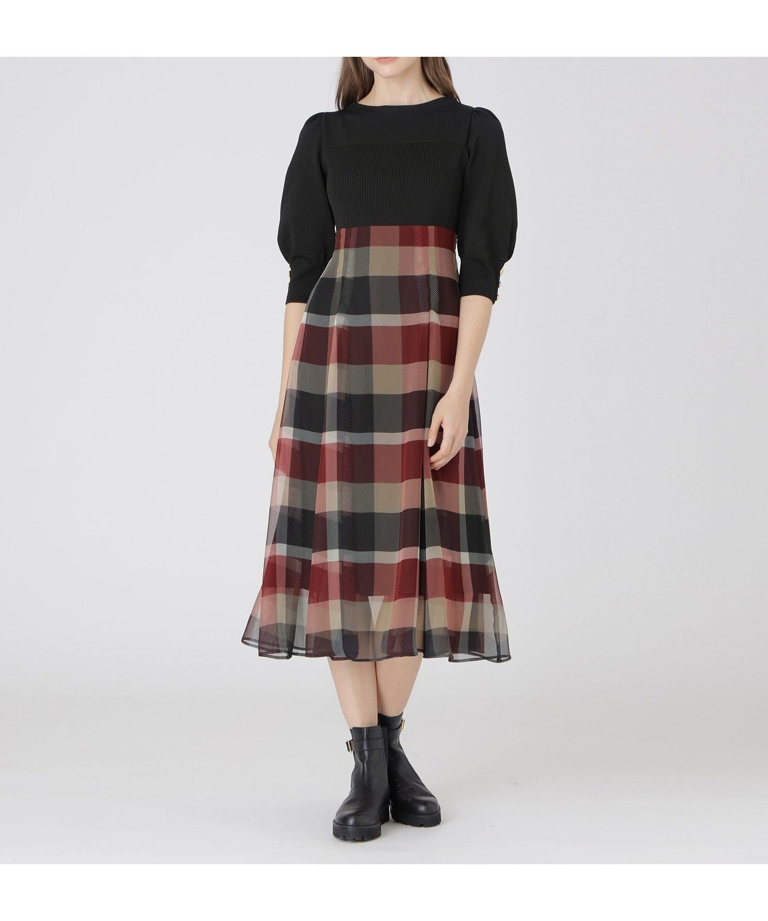 【ブルーレーベル クレストブリッジ/BLUE LABEL CRESTBRIDGE】のシフォンコンビドレス 人気、トレンドファッション・服の通販 founy(ファニー) ファッション Fashion レディースファッション Fashion for Women ワンピース Dresses フォーマル・パーティードレス・結婚式用ドレス Elegant & Casual Dresses エレガント 上品 Elegant シフォン Chiffon, Lightweight Fabric チェック Check, Plaid, Tartan ドッキング Docking, Mixed Material ドレス Dress, One-Piece other-1|ID: prp329100004806999 ipo3291000000034882015