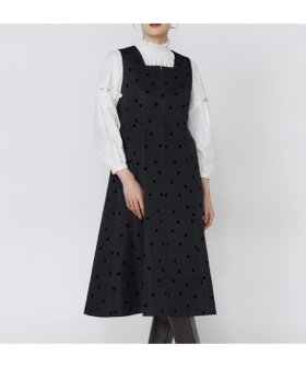 【マーリエ ル カセット/Maglie le cassetto】の《M Maglie le cassetto》《WEB限定》ドットフロッキーワンピース 人気、トレンドファッション・服の通販 founy(ファニー) ファッション Fashion レディースファッション Fashion for Women ワンピース Dresses クラシック Classic, Timeless Style グログラン Grosgrain, Grosgrain Ribbon スクエア Square, Square Shape スマート Smart, Elegant フィット Fit, Slim Fit フレア Flare, Flared エレガント 上品 Elegant |ID:prp329100004807000