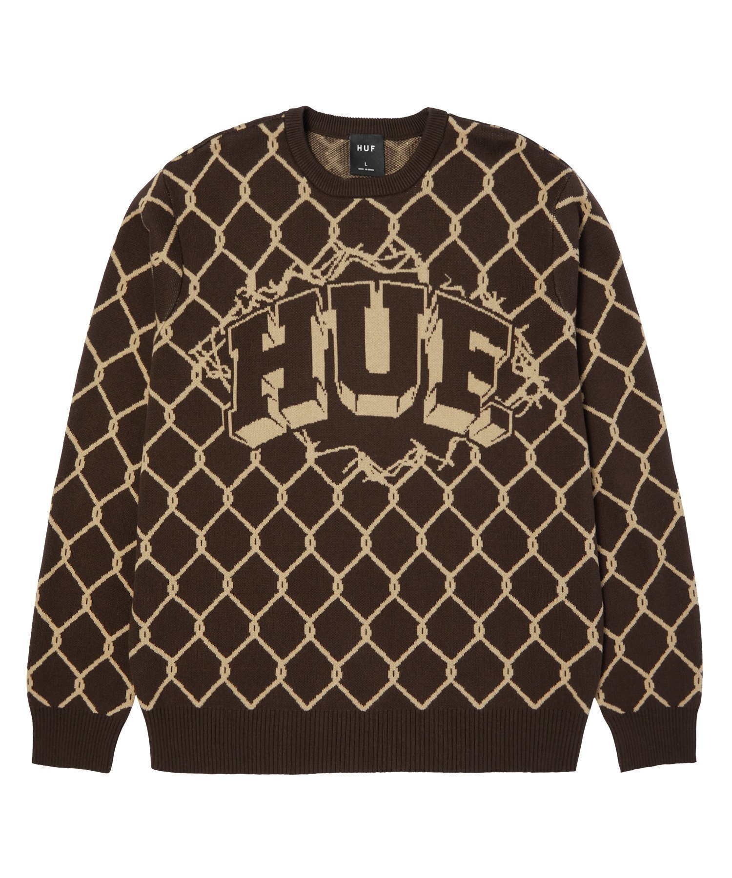 【ハフ/HUF】のBREAKTHROUGH CREWNECK SWEATER / HUF ハフ セーター ニット インテリア・キッズ・メンズ・レディースファッション・服の通販 founy(ファニー) ファッション Fashion レディースファッション Fashion for Women トップス・カットソー Cut & Sew Tops ニット Knit Tops & Sweaters レディースパーカー・カジュアルフーディー Casual Hoodies & Sweatshirts スウェット・クルーネックトップス Sweatshirts & Crewnecks / Relaxed Fit Sweat Tops グラフィック Graphic, Graphic Design シンプル Simple, Minimal ジャカード/ジャガード Jacquard, Woven Pattern セーター Sweater, Knitwear プリーツ Pleats, Pleated ベスト Vest, Waistcoat リバーシブル Reversible, Two-Sided リブニット Rib Knit, Ribbed Knit ワーク Workwear, Utility Style 定番 Standard, Basic Item BISON|ID: prp329100004807004 ipo3291000000034882045