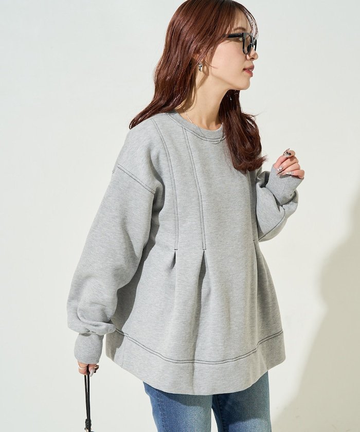 【フリークスストア/FREAK'S STORE】の配色 ステッチ タック Aライン 裏起毛 チュニック【限定展開】 25AW インテリア・キッズ・メンズ・レディースファッション・服の通販 founy(ファニー) ファッション Fashion レディースファッション Fashion for Women トップス・カットソー Cut & Sew Tops 2025年 2025 2025-2026秋冬・A/W Autumn/Winter 2025–26 AW25–26 冬 Winter / This Winter シンプル Simple, Minimal チュニック Tunic, Long Top フロント Front, Front Design A/W・秋冬 Autumn/Winter グレー|ID: prp329100004807005 ipo3291000000034882068