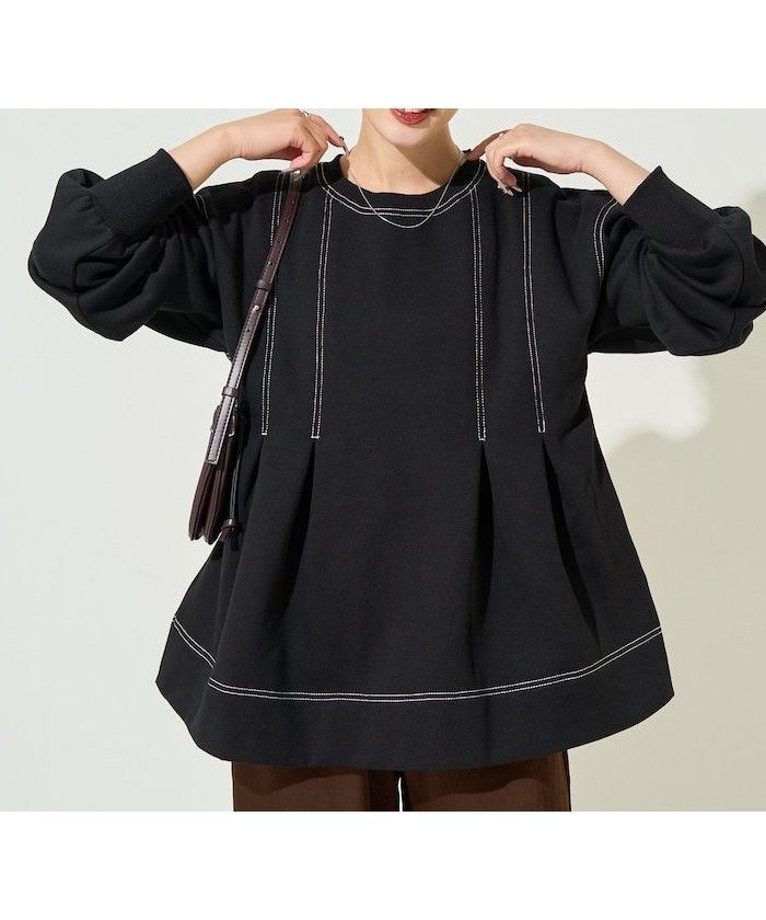 【フリークスストア/FREAK'S STORE】の配色 ステッチ タック Aライン 裏起毛 チュニック【限定展開】 25AW インテリア・キッズ・メンズ・レディースファッション・服の通販 founy(ファニー) ファッション Fashion レディースファッション Fashion for Women トップス・カットソー Cut & Sew Tops 2025年 2025 2025-2026秋冬・A/W Autumn/Winter 2025–26 AW25–26 冬 Winter / This Winter シンプル Simple, Minimal チュニック Tunic, Long Top フロント Front, Front Design A/W・秋冬 Autumn/Winter ブラック|ID: prp329100004807005 ipo3291000000034882069