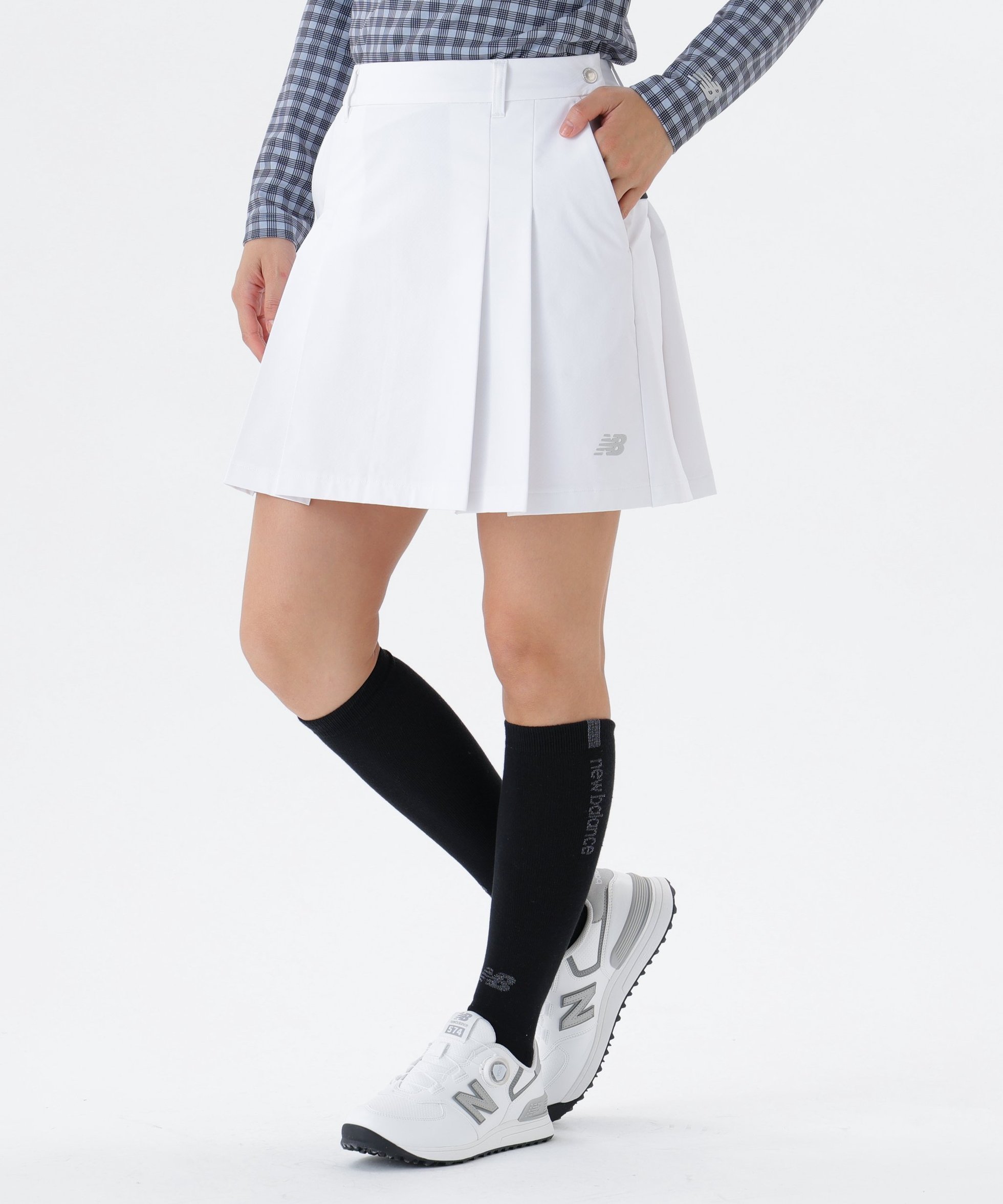 【ニューバランス ゴルフ/New Balance Golf】の4WAYストレッチ 撥水 ソフトシェル プリーツスカート (WOMENS) インテリア・キッズ・メンズ・レディースファッション・服の通販 founy(ファニー) ファッション Fashion レディースファッション Fashion for Women スカート Skirts プリーツスカート / 上品フェミニンスタイル Pleated Skirts クラシック Classic, Timeless Style ゴルフ Golf シンプル Simple, Minimal ストレッチ Stretch, Stretchy Fabric チェック Check, Plaid, Tartan プリーツ Pleats, Pleated エレガント 上品 Elegant ホワイト|ID: prp329100004807007 ipo3291000000034882098