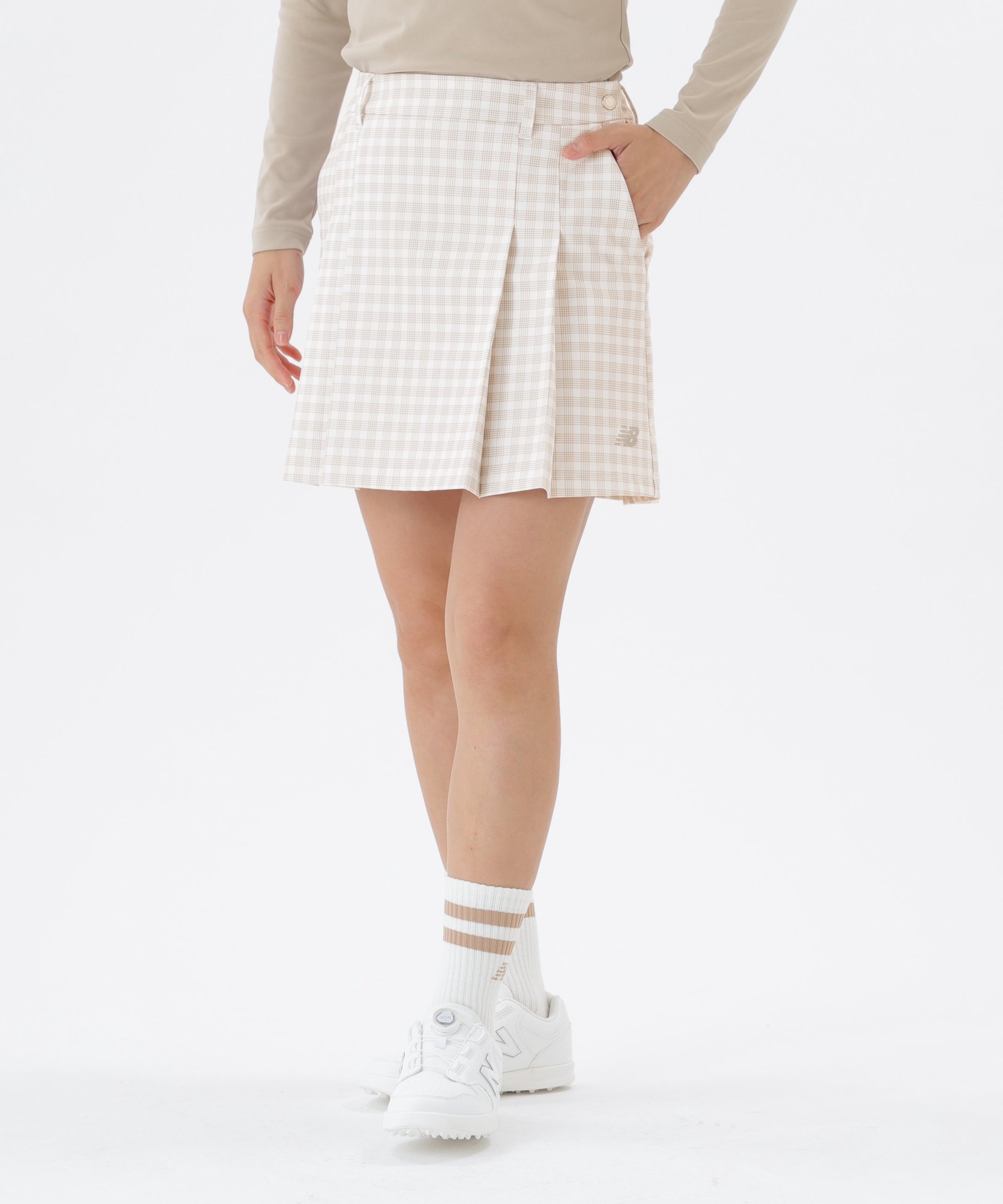 【ニューバランス ゴルフ/New Balance Golf】の4WAYストレッチ 撥水 ソフトシェル プリーツスカート (WOMENS) インテリア・キッズ・メンズ・レディースファッション・服の通販 founy(ファニー) ファッション Fashion レディースファッション Fashion for Women スカート Skirts プリーツスカート / 上品フェミニンスタイル Pleated Skirts クラシック Classic, Timeless Style ゴルフ Golf シンプル Simple, Minimal ストレッチ Stretch, Stretchy Fabric チェック Check, Plaid, Tartan プリーツ Pleats, Pleated エレガント 上品 Elegant ベージュ3|ID: prp329100004807007 ipo3291000000034882099