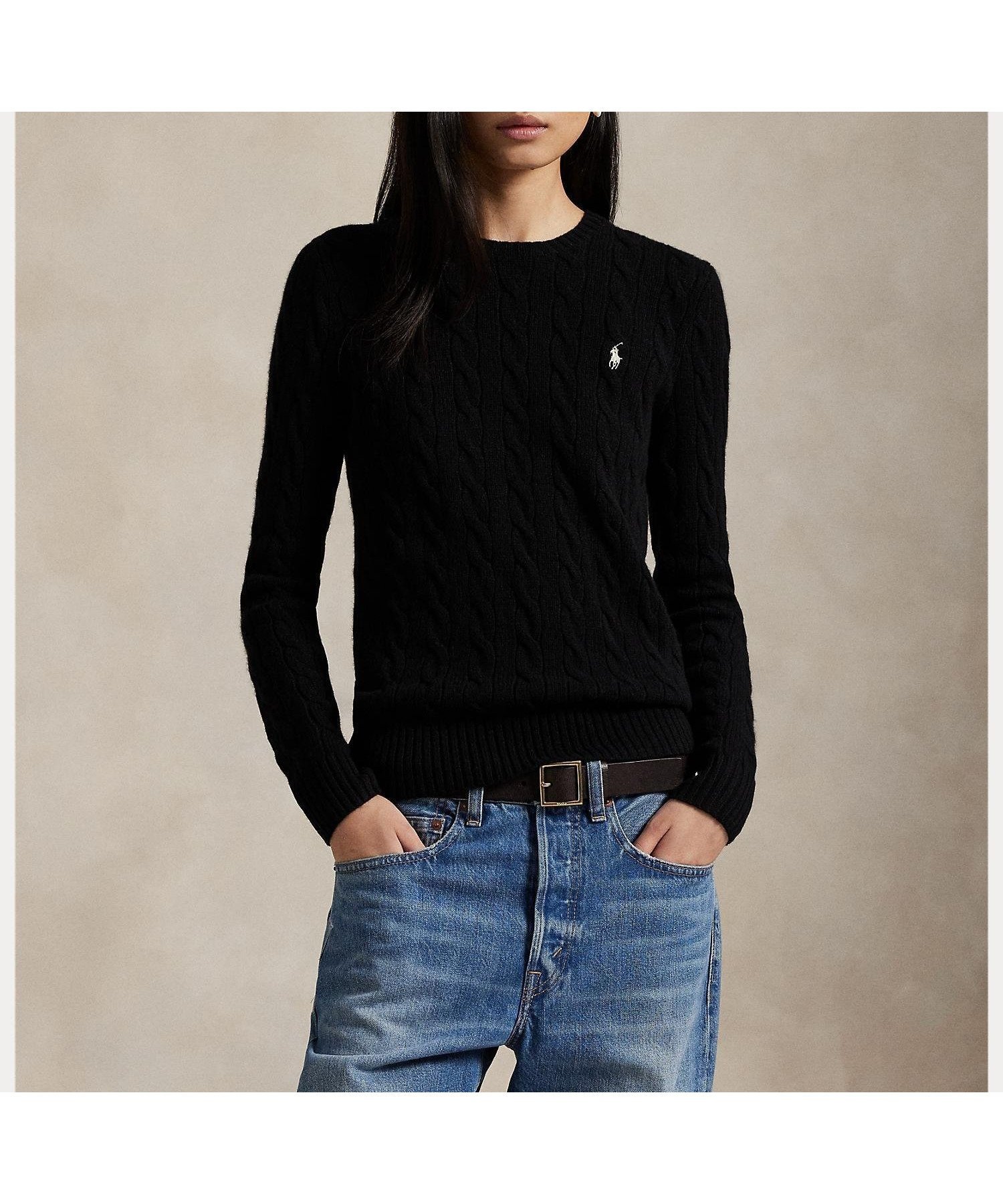 【ラルフローレン/RALPH LAUREN】のケーブル ウールカシミヤ クルーネック セーター インテリア・キッズ・メンズ・レディースファッション・服の通販 founy(ファニー) ファッション Fashion レディースファッション Fashion for Women カフス Cuff Design スリム Slim, Slim Fit セーター Sweater, Knitwear フィット Fit, Slim Fit リブニット Rib Knit, Ribbed Knit 定番 Standard, Basic Item 長袖 Long Sleeve, Full Sleeve 001ブラック|ID: prp329100004807013 ipo3291000000034882137