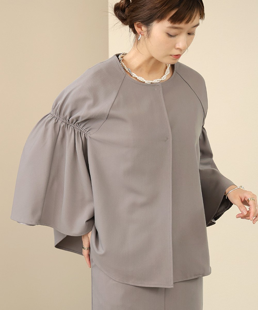 【バブ ブージュルード/Bab Bou Jeloud】の【オケージョンドレス/結婚式/SET対応可】ケープ風ジャケット インテリア・キッズ・メンズ・レディースファッション・服の通販 founy(ファニー) ファッション Fashion レディースファッション Fashion for Women アウター Coat / Outerwear Collection レディースジャケット・軽アウター Jackets ワンピース Dresses フォーマル・パーティードレス・結婚式用ドレス Elegant & Casual Dresses ギャザー Gathered, Ruffled ショルダー Shoulder, Shoulder Strap シンプル Simple, Minimal ジャケット Jacket, Outerwear ストレッチ Stretch, Stretchy Fabric スマート Smart, Elegant セットアップ Set-Up, Coordinated Outfit チェック Check, Plaid, Tartan フォーマル Formal, Dressy リボン Ribbon, Bow 再入荷 Restock / Back in Stock おすすめ Recommended / Our Picks エレガント 上品 Elegant 入学式 Entrance Ceremony 結婚式 Wedding 披露宴 Wedding Reception 二次会 After Party ビジネス 仕事 通勤 Business / Work / Commuting GRAY|ID: prp329100004807018 ipo3291000000034882158