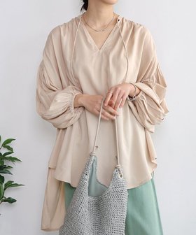 【バブ ブージュルード/Bab Bou Jeloud】のクールタッチレーヨンボリュームスリーブチュニック 人気、トレンドファッション・服の通販 founy(ファニー) ファッション Fashion レディースファッション Fashion for Women トップス・カットソー Cut & Sew Tops ボリューム袖・フリルスリーブブラウス Voluminous & Ruffle Sleeves / Puffy Sleeve Tops チュニック Tunic, Long Top 再入荷 Restock / Back in Stock |ID:prp329100004807026