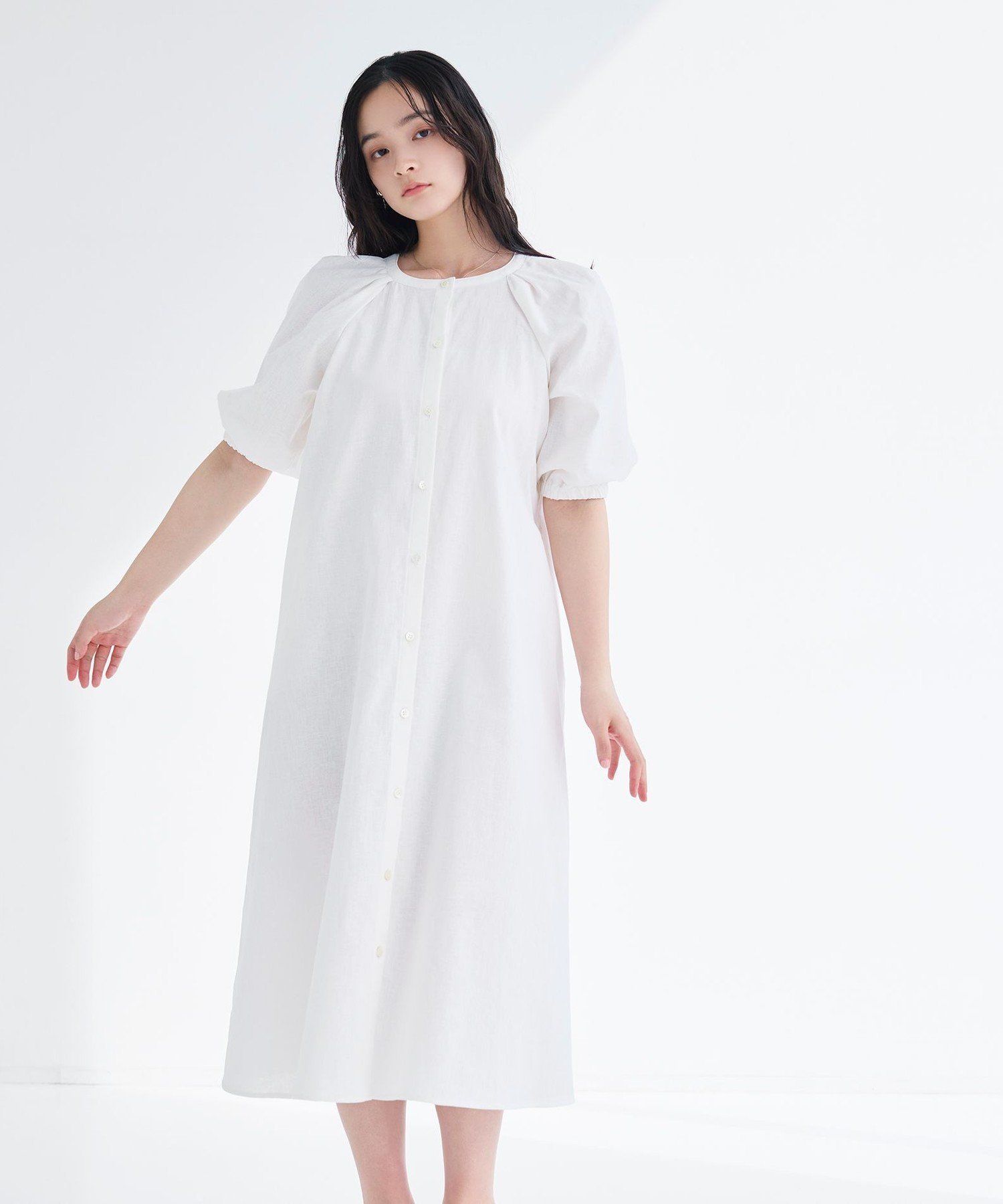 【ビアンカ/BIANCA】の【デイリーユース】コットンリネンフレアワンピース 人気、トレンドファッション・服の通販 founy(ファニー) 　ファッション　Fashion　レディースファッション　Fashion for Women　ワンピース　Dresses　エレガント 上品　Elegant　春　Spring　秋　Autumn　ギャザー　Gathered, Ruffled　シンプル　Simple, Minimal　ファブリック　Fabric, Textile　リネン　Linen, Linen Fabric　おすすめ　Recommended / Our Picks　夏　Summer　 other-1|ID: prp329100004807047 ipo3291000000034882349