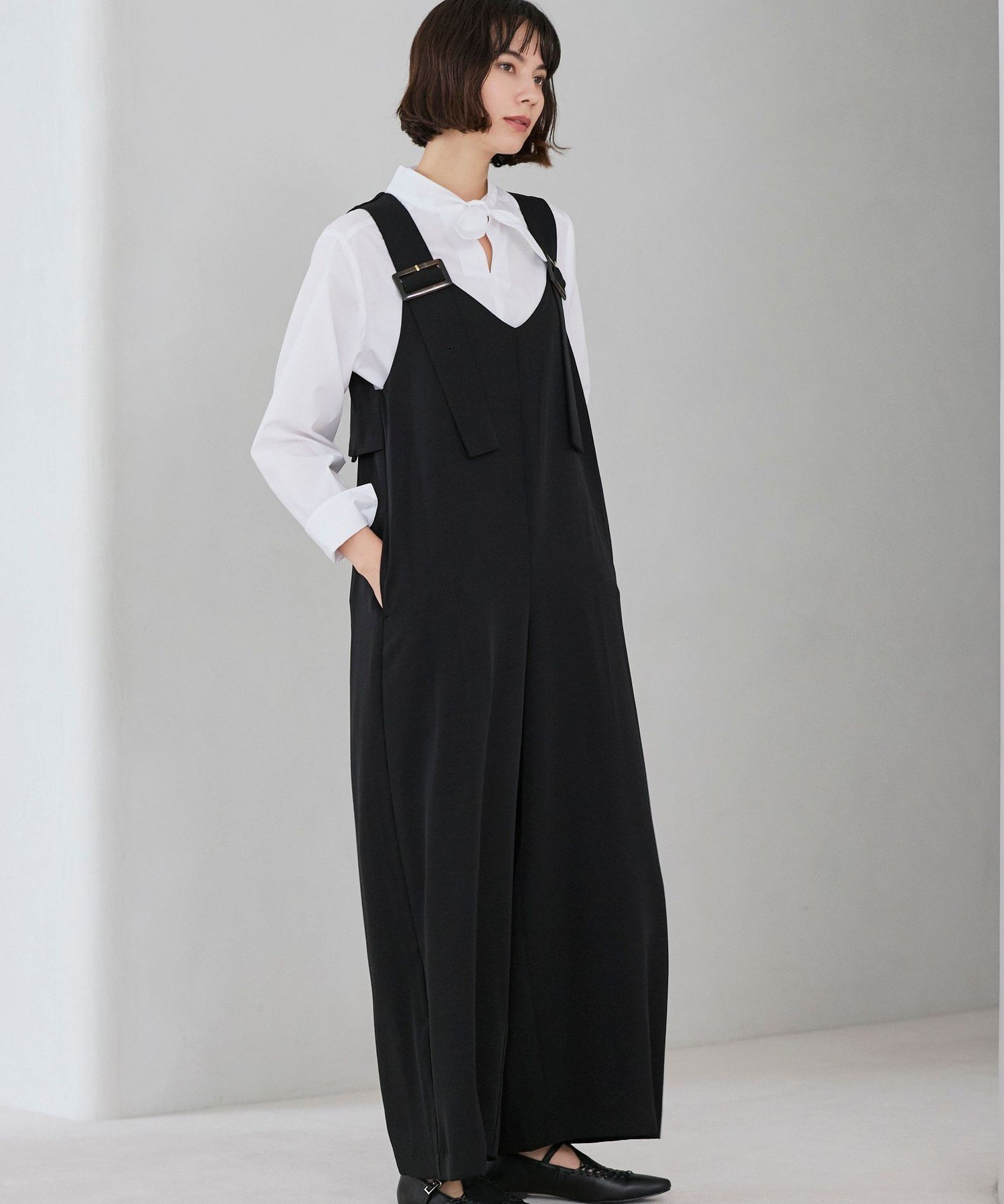 【ビアンカ/BIANCA】の【デイリーユース】アジャスタブル 2WAYオールインワン インテリア・キッズ・メンズ・レディースファッション・服の通販 founy(ファニー) 　ファッション　Fashion　レディースファッション　Fashion for Women　ワンピース　Dresses　オールインワン・ワンピース　Dresses and Jumpsuits　インナー　Innerwear　春　Spring　秋　Autumn　ドレープ　Drape, Draping Fabric　ファブリック　Fabric, Textile　リバーシブル　Reversible, Two-Sided　おすすめ　Recommended / Our Picks　夏　Summer　エレガント 上品　Elegant　ブラック|ID: prp329100004807049 ipo3291000000034882366