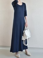 【スレンダー/SLENDER】のラウンドネックマキシワンピース ネイビー|ID: prp329100004807065 ipo3291000000035145340