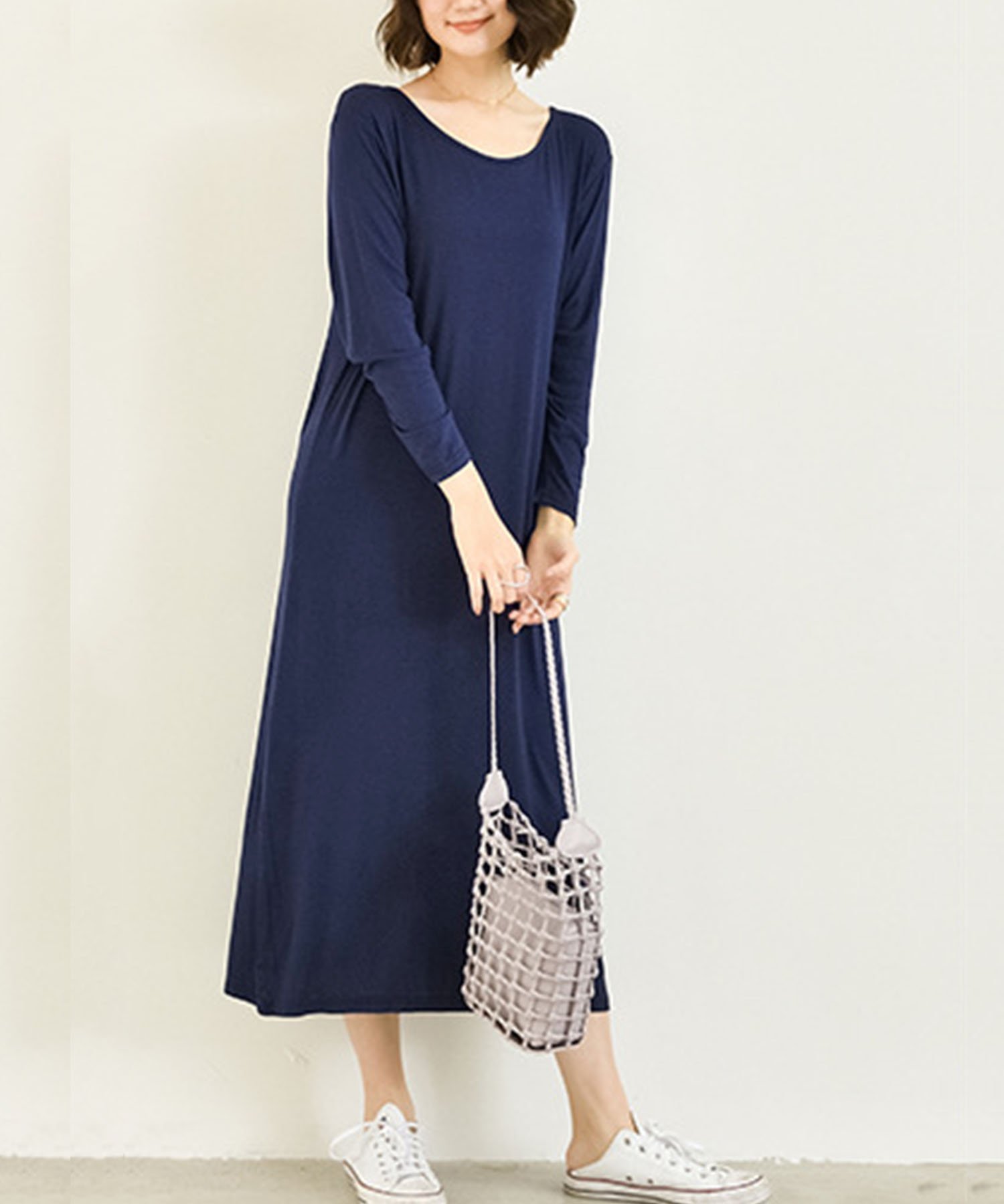 【アミュレット/Amulet】の【Dewlily】Tシャツワンピース インテリア・キッズ・メンズ・レディースファッション・服の通販 founy(ファニー) 　ファッション　Fashion　レディースファッション　Fashion for Women　ワンピース　Dresses　シャツワンピース / 1枚で着映えコーデ　Shirt Dresses　カットソー　Cut and Sewn Top　シンプル　Simple, Minimal　ラウンド　Round, Round Neck　無地　Plain, Solid Color　ネイビー|ID: prp329100004807067 ipo3291000000034882513