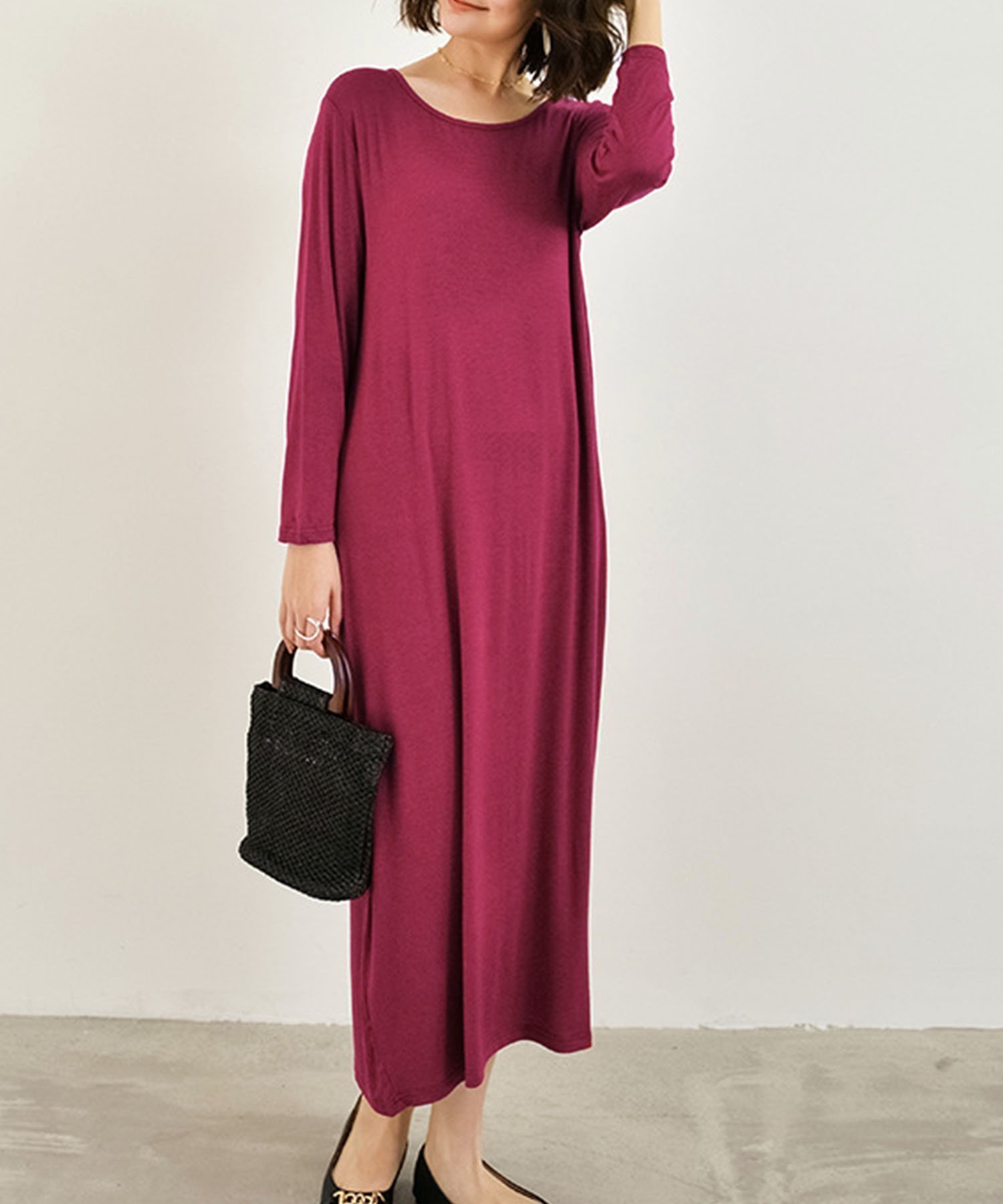 【アミュレット/Amulet】の【Dewlily】Tシャツワンピース インテリア・キッズ・メンズ・レディースファッション・服の通販 founy(ファニー) 　ファッション　Fashion　レディースファッション　Fashion for Women　ワンピース　Dresses　シャツワンピース / 1枚で着映えコーデ　Shirt Dresses　カットソー　Cut and Sewn Top　シンプル　Simple, Minimal　ラウンド　Round, Round Neck　無地　Plain, Solid Color　レッド|ID: prp329100004807067 ipo3291000000034882515