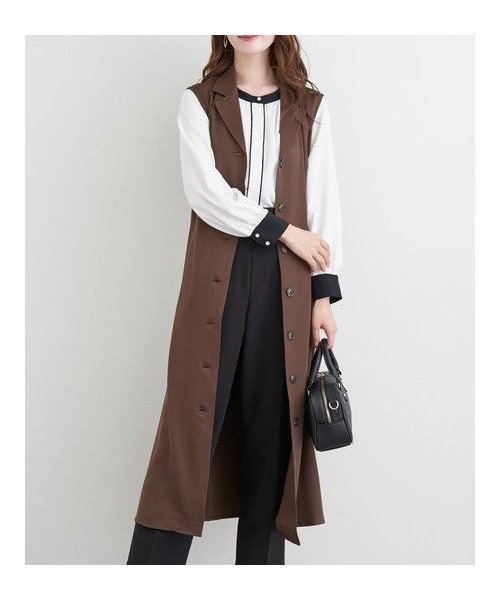 【ルディックパーク/LUDIC PARK】のノースリーブトレンチジレワンピース 人気、トレンドファッション・服の通販 founy(ファニー) ファッション Fashion レディースファッション Fashion for Women アウター Coat / Outerwear Collection ストレート Straight, Straight Cut ツイル Twist, Twisted Detail デニム Denim, Jeans Material ボトム Bottoms, Lower Wear ポケット Pocket, Pocket Detail マーブル Marble, Marble Pattern ワイド Wide, Wide Fit エレガント 上品 Elegant other-1|ID: prp329100004807070 ipo3291000000034882531