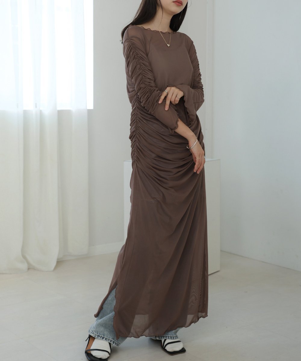 【バブ ブージュルード/Bab Bou Jeloud】の【低身長向けサイズあり】チュールギャザーワンピース インテリア・キッズ・メンズ・レディースファッション・服の通販 founy(ファニー) ファッション Fashion レディースファッション Fashion for Women ワンピース Dresses アクセサリー Fashion Accessories エレガント 上品 Elegant キャミソール Camisole, Spaghetti Strap Top ギャザー Gathered, Ruffled シンプル Simple, Minimal ジーンズ Jeans, Denim Pants スマート Smart, Elegant スラックス Slacks, Dress Pants チェック Check, Plaid, Tartan デコルテ Décolleté, Neckline ペチコート Petticoat, Underskirt ロング Long, Long-Length 再入荷 Restock / Back in Stock おすすめ Recommended / Our Picks BROWN|ID: prp329100004807075 ipo3291000000034882568