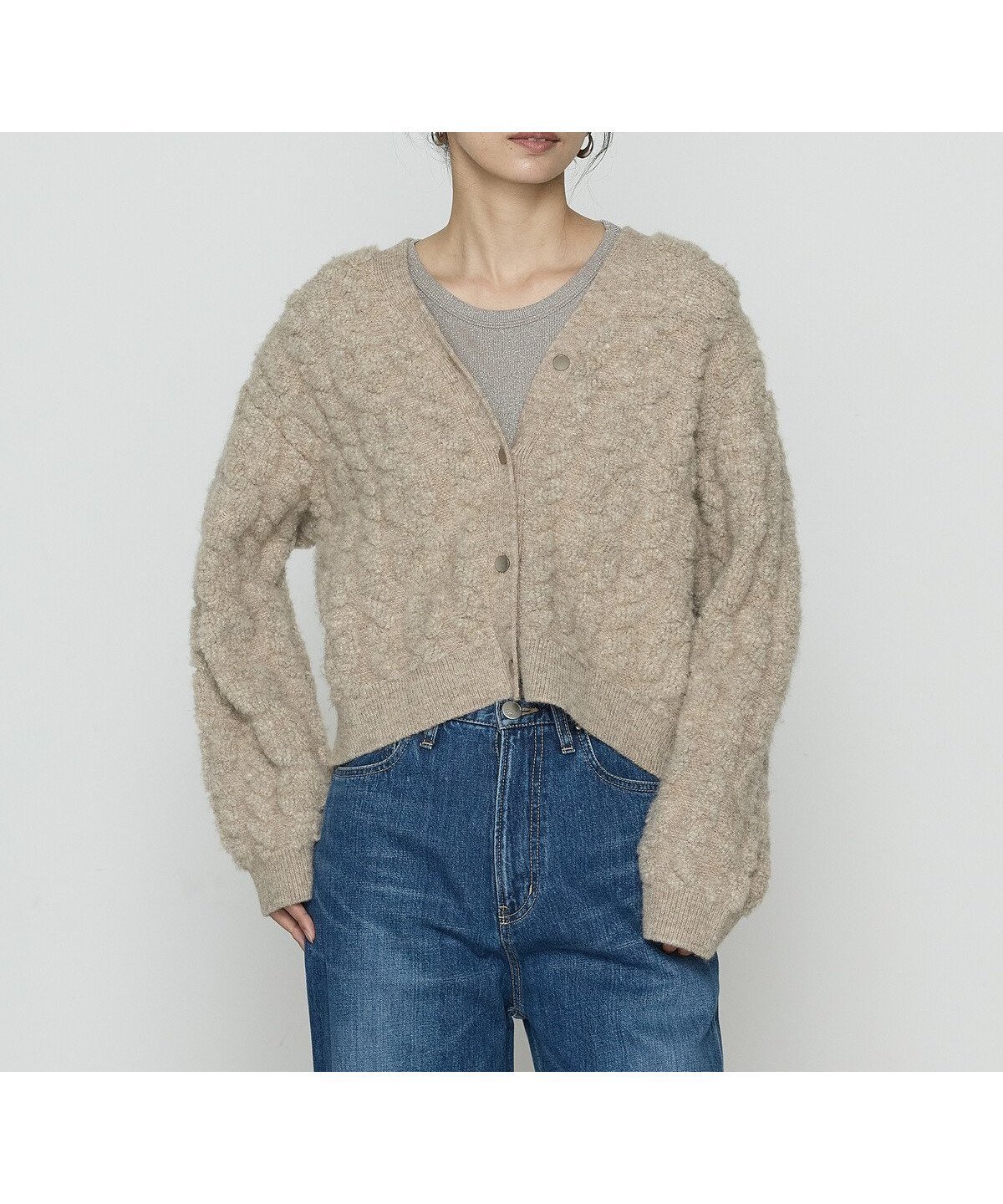 【コムサ/COMME CA】のパイル編み Vネックカーディガン 人気、トレンドファッション・服の通販 founy(ファニー) ファッション Fashion レディースファッション Fashion for Women トップス・カットソー Cut & Sew Tops カーディガン・羽織り Layered Style Cardigans Vネックトップス V-Neck Tops / V-Cut Neckline Shirts カーディガン Cardigan, Knitwear ジャカード/ジャガード Jacquard, Woven Pattern ストレッチ Stretch, Stretchy Fabric デニム Denim, Jeans Material バランス Balance, Style Balance メタル Metal, Metal Parts エレガント 上品 Elegant other-1|ID: prp329100004807098 ipo3291000000034882728