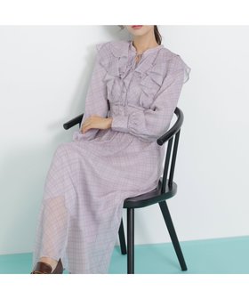 【ジルバイジルスチュアート/JILL by JILLSTUART】のベロア配色チェックラッフルワンピース 人気、トレンドファッション・服の通販 founy(ファニー) ファッション Fashion レディースファッション Fashion for Women ワンピース Dresses スマート Smart, Elegant フロント Front, Front Design ベロア Velour, Soft Velvet ラッフル Ruffle, Frill エレガント 上品 Elegant |ID:prp329100004807101