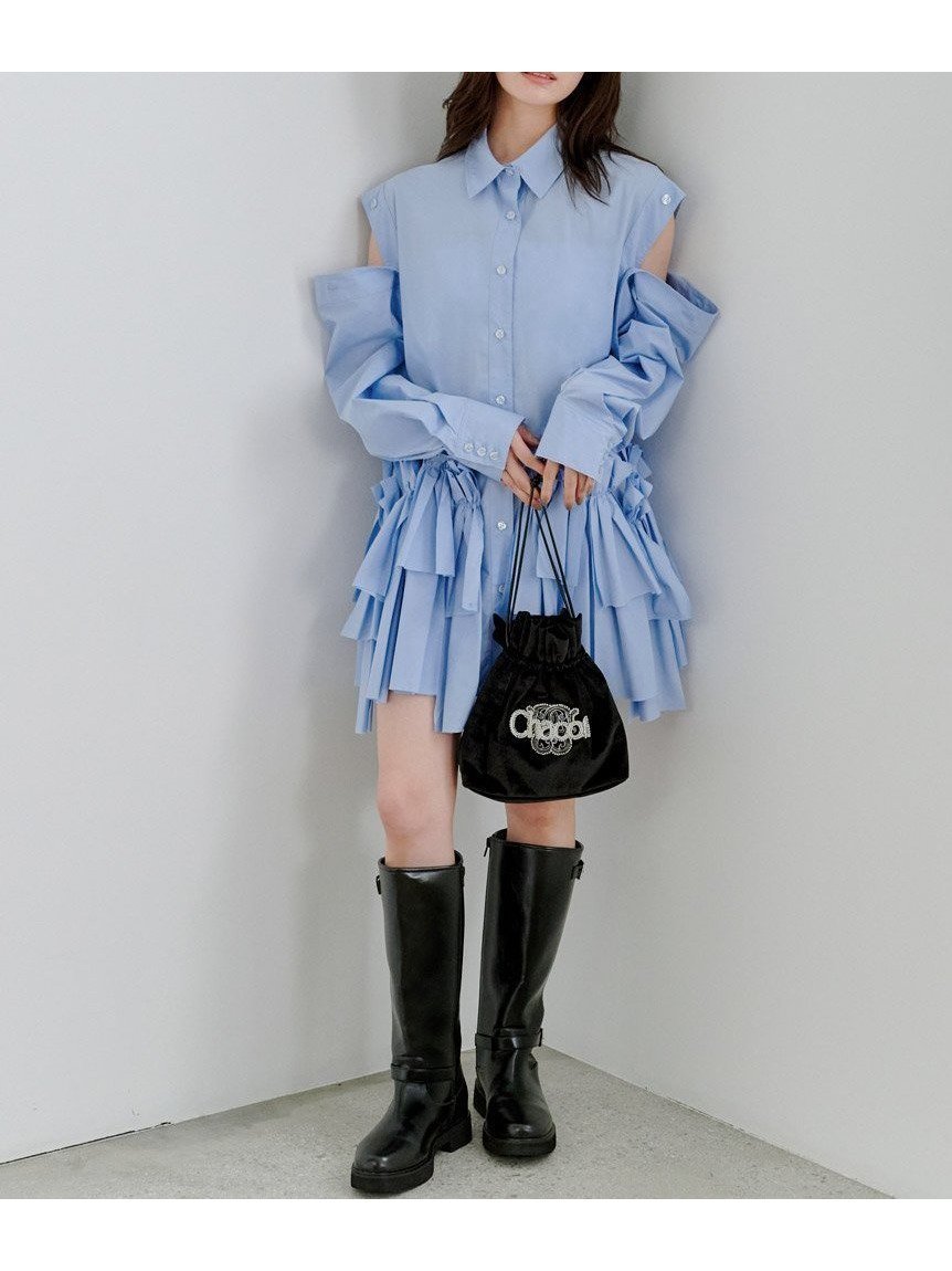 【スナイデル/SNIDEL】のリボンシャツ インテリア・キッズ・メンズ・レディースファッション・服の通販 founy(ファニー) 　ファッション　Fashion　レディースファッション　Fashion for Women　トップス・カットソー　Cut & Sew Tops　シャツ・ブラウス・オフィスカジュアル　Elegant Blouses & Button-Ups　今季　This Season, Current Season　ストライプ　Stripe, Striped Pattern　スマート　Smart, Elegant　チュニック　Tunic, Long Top　トレンド　Trend, Trending Now　ノースリーブ　Sleeveless, No-Sleeve　長袖　Long Sleeve, Full Sleeve　無地　Plain, Solid Color　ランダム　Random, Irregular　リボン　Ribbon, Bow　レギンス　Leggings, Stretch Pants　おすすめ　Recommended / Our Picks　LBLU[081]|ID: prp329100004807116 ipo3291000000035673710