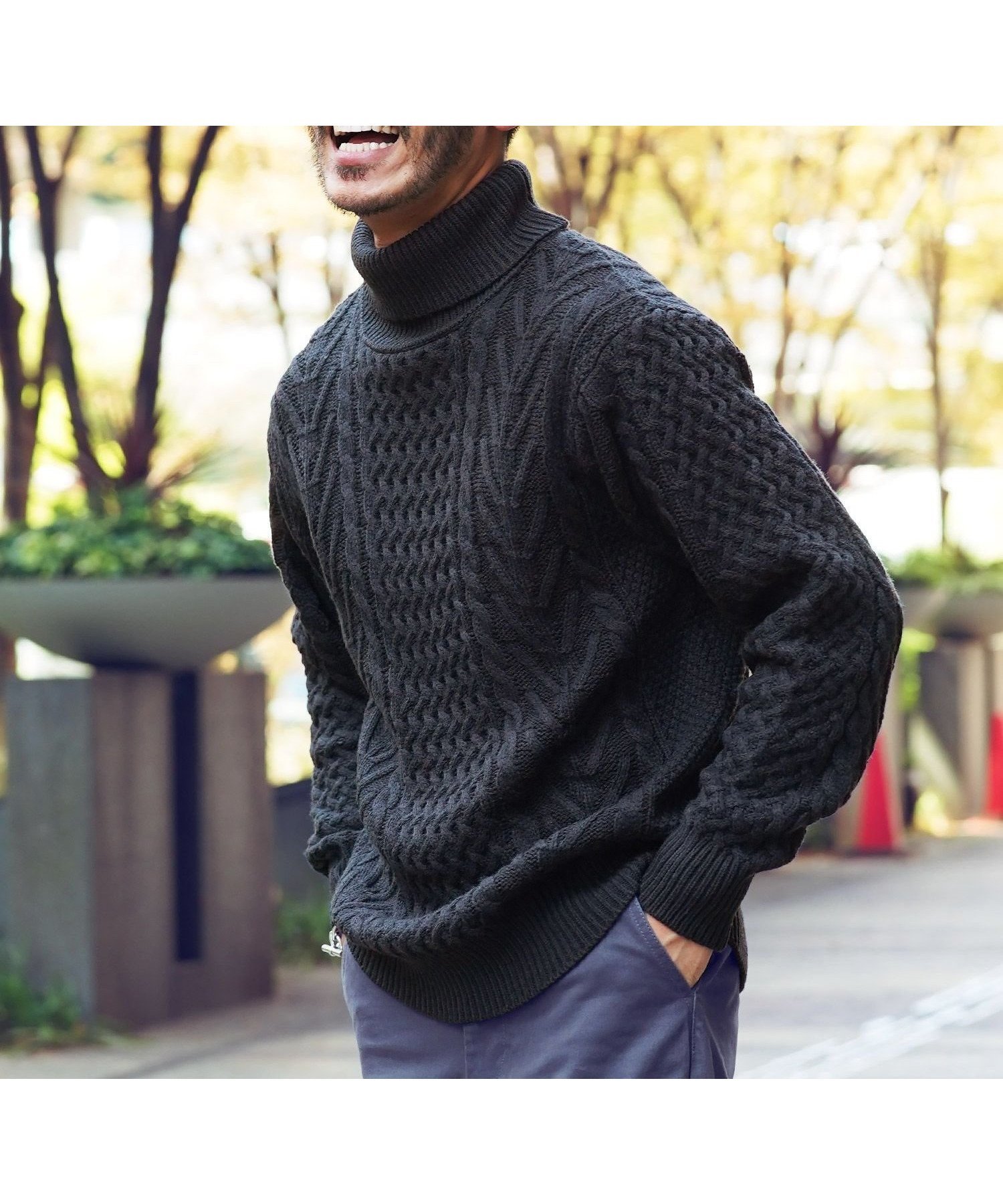 【その他のブランド/Other】のローゲージ タートルネック フィッシャーマン ケーブルニット セーター 25AW インテリア・キッズ・メンズ・レディースファッション・服の通販 founy(ファニー) 　ファッション　Fashion　レディースファッション　Fashion for Women　トップス・カットソー　Cut & Sew Tops　ニット　Knit Tops & Sweaters　タートルネック・ハイネックトップス　Turtlenecks & High-Neck Tops　2025年　2025　2025-2026秋冬・A/W　Autumn/Winter 2025–26 AW25–26　インナー　Innerwear　ウォッシャブル　Machine Washable　ショート　Short, Short Length　ジャケット　Jacket, Outerwear　セーター　Sweater, Knitwear　タートル　Turtleneck, Turtle Collar　タートルネック　Turtleneck, High Neck　ハイネック　High Neck, Mock Neck　パターン　Pattern, Design Print　ブルゾン　Blouson, Bomber Jacket　プチプライス・低価格　Affordable / Budget Price　プレート　Plate, Dish　メンズ　Men's, Menswear　A/W・秋冬　Autumn/Winter　cブラック|ID: prp329100004807130 ipo3291000000034883051