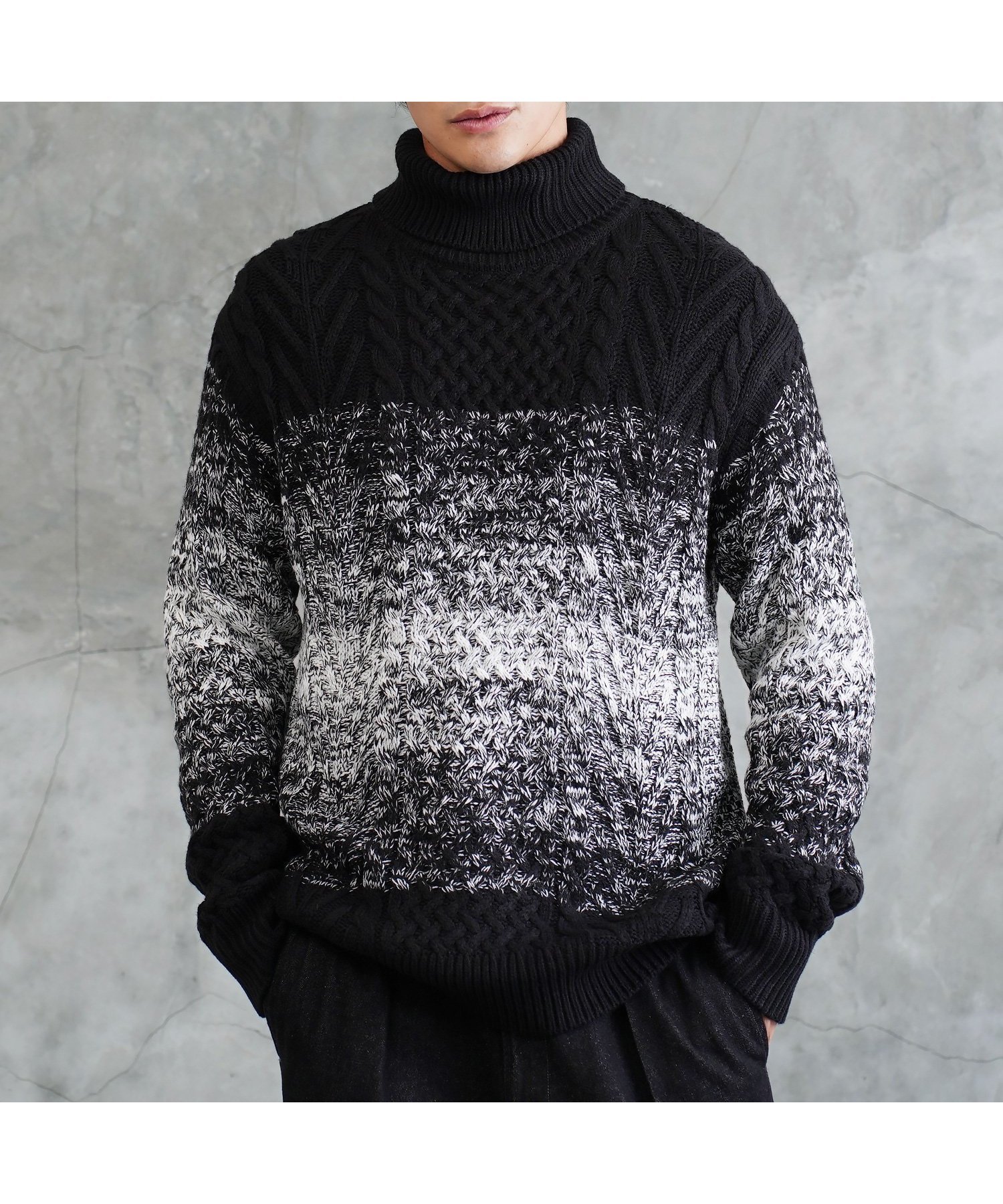 【その他のブランド/Other】のローゲージ タートルネック フィッシャーマン ケーブルニット セーター 25AW インテリア・キッズ・メンズ・レディースファッション・服の通販 founy(ファニー) 　ファッション　Fashion　レディースファッション　Fashion for Women　トップス・カットソー　Cut & Sew Tops　ニット　Knit Tops & Sweaters　タートルネック・ハイネックトップス　Turtlenecks & High-Neck Tops　2025年　2025　2025-2026秋冬・A/W　Autumn/Winter 2025–26 AW25–26　インナー　Innerwear　ウォッシャブル　Machine Washable　ショート　Short, Short Length　ジャケット　Jacket, Outerwear　セーター　Sweater, Knitwear　タートル　Turtleneck, Turtle Collar　タートルネック　Turtleneck, High Neck　ハイネック　High Neck, Mock Neck　パターン　Pattern, Design Print　ブルゾン　Blouson, Bomber Jacket　プチプライス・低価格　Affordable / Budget Price　プレート　Plate, Dish　メンズ　Men's, Menswear　A/W・秋冬　Autumn/Winter　cグラデーション|ID: prp329100004807130 ipo3291000000034883052