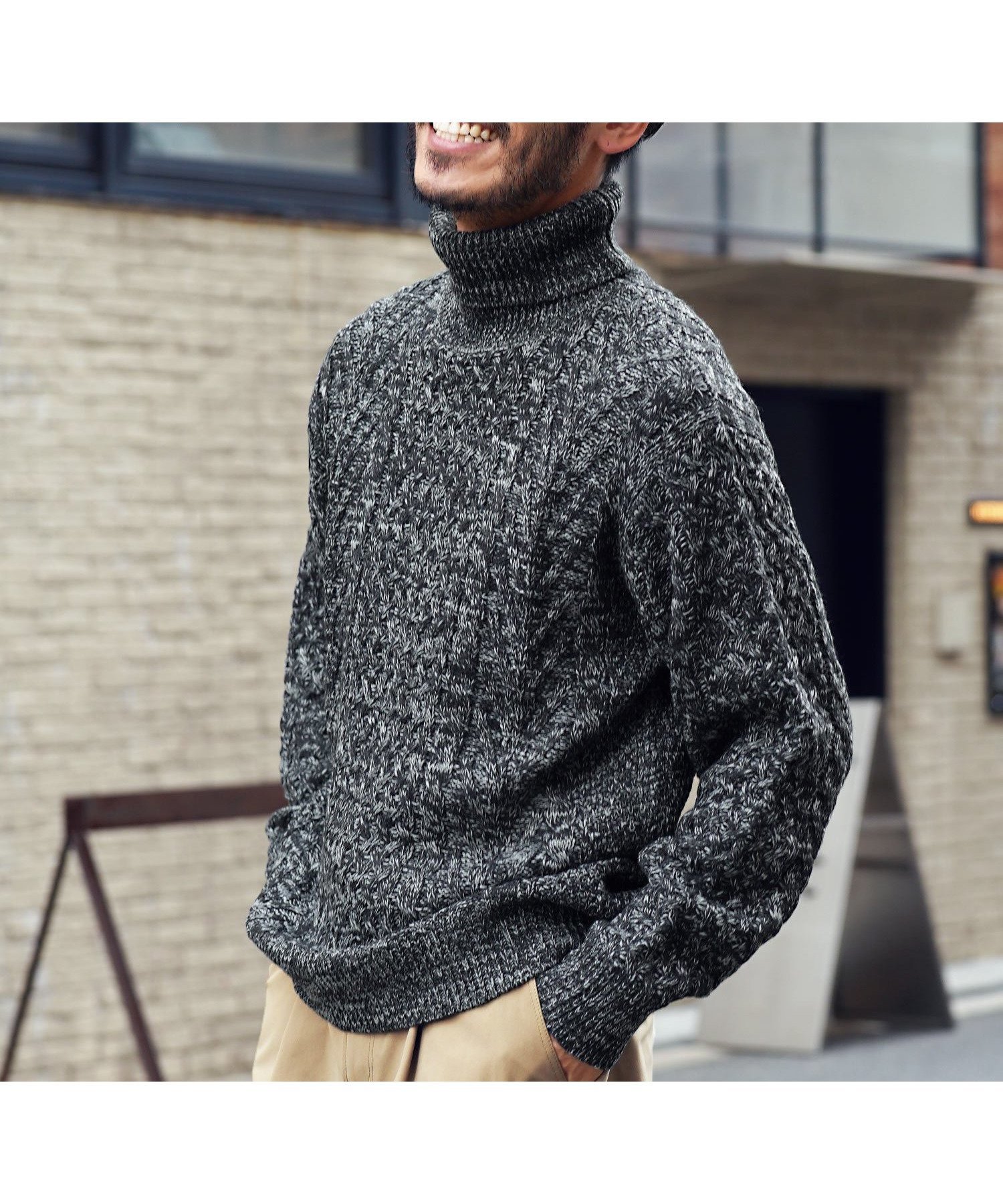 【その他のブランド/Other】のローゲージ タートルネック フィッシャーマン ケーブルニット セーター 25AW インテリア・キッズ・メンズ・レディースファッション・服の通販 founy(ファニー) 　ファッション　Fashion　レディースファッション　Fashion for Women　トップス・カットソー　Cut & Sew Tops　ニット　Knit Tops & Sweaters　タートルネック・ハイネックトップス　Turtlenecks & High-Neck Tops　2025年　2025　2025-2026秋冬・A/W　Autumn/Winter 2025–26 AW25–26　インナー　Innerwear　ウォッシャブル　Machine Washable　ショート　Short, Short Length　ジャケット　Jacket, Outerwear　セーター　Sweater, Knitwear　タートル　Turtleneck, Turtle Collar　タートルネック　Turtleneck, High Neck　ハイネック　High Neck, Mock Neck　パターン　Pattern, Design Print　ブルゾン　Blouson, Bomber Jacket　プチプライス・低価格　Affordable / Budget Price　プレート　Plate, Dish　メンズ　Men's, Menswear　A/W・秋冬　Autumn/Winter　cミックスグレー|ID: prp329100004807130 ipo3291000000034883055