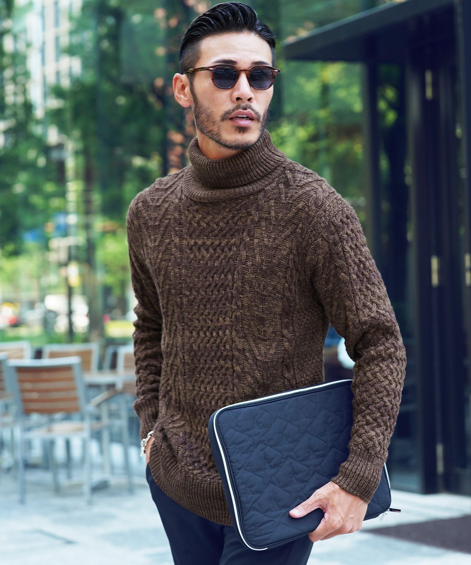 【その他のブランド/Other】のローゲージ タートルネック フィッシャーマン ケーブルニット セーター 25AW インテリア・キッズ・メンズ・レディースファッション・服の通販 founy(ファニー) 　ファッション　Fashion　レディースファッション　Fashion for Women　トップス・カットソー　Cut & Sew Tops　ニット　Knit Tops & Sweaters　タートルネック・ハイネックトップス　Turtlenecks & High-Neck Tops　2025年　2025　2025-2026秋冬・A/W　Autumn/Winter 2025–26 AW25–26　インナー　Innerwear　ウォッシャブル　Machine Washable　ショート　Short, Short Length　ジャケット　Jacket, Outerwear　セーター　Sweater, Knitwear　タートル　Turtleneck, Turtle Collar　タートルネック　Turtleneck, High Neck　ハイネック　High Neck, Mock Neck　パターン　Pattern, Design Print　ブルゾン　Blouson, Bomber Jacket　プチプライス・低価格　Affordable / Budget Price　プレート　Plate, Dish　メンズ　Men's, Menswear　A/W・秋冬　Autumn/Winter　cブラウン|ID: prp329100004807130 ipo3291000000034883060