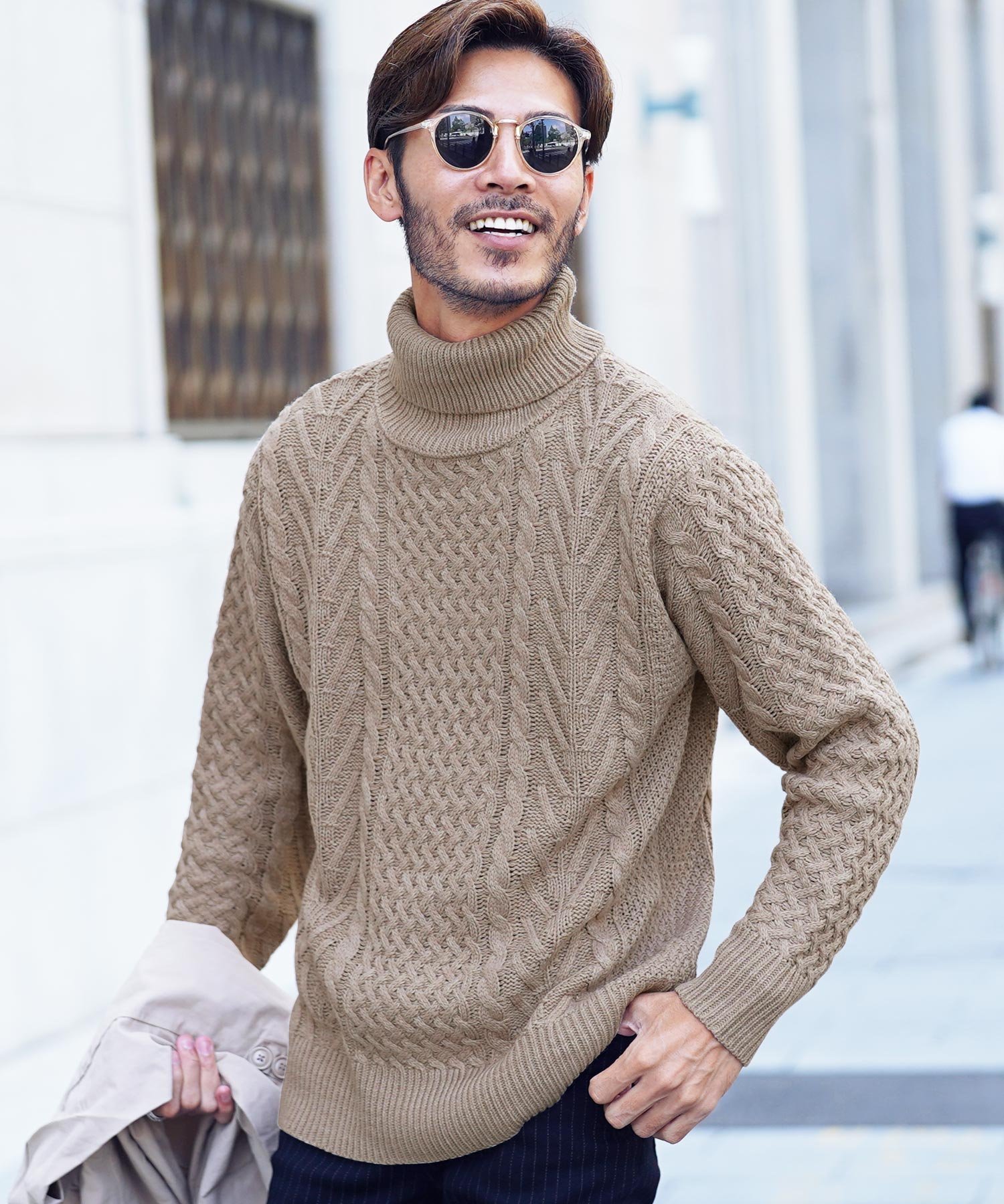 【その他のブランド/Other】のローゲージ タートルネック フィッシャーマン ケーブルニット セーター 25AW インテリア・キッズ・メンズ・レディースファッション・服の通販 founy(ファニー) 　ファッション　Fashion　レディースファッション　Fashion for Women　トップス・カットソー　Cut & Sew Tops　ニット　Knit Tops & Sweaters　タートルネック・ハイネックトップス　Turtlenecks & High-Neck Tops　2025年　2025　2025-2026秋冬・A/W　Autumn/Winter 2025–26 AW25–26　インナー　Innerwear　ウォッシャブル　Machine Washable　ショート　Short, Short Length　ジャケット　Jacket, Outerwear　セーター　Sweater, Knitwear　タートル　Turtleneck, Turtle Collar　タートルネック　Turtleneck, High Neck　ハイネック　High Neck, Mock Neck　パターン　Pattern, Design Print　ブルゾン　Blouson, Bomber Jacket　プチプライス・低価格　Affordable / Budget Price　プレート　Plate, Dish　メンズ　Men's, Menswear　A/W・秋冬　Autumn/Winter　cミックスベージュ|ID: prp329100004807130 ipo3291000000034883062