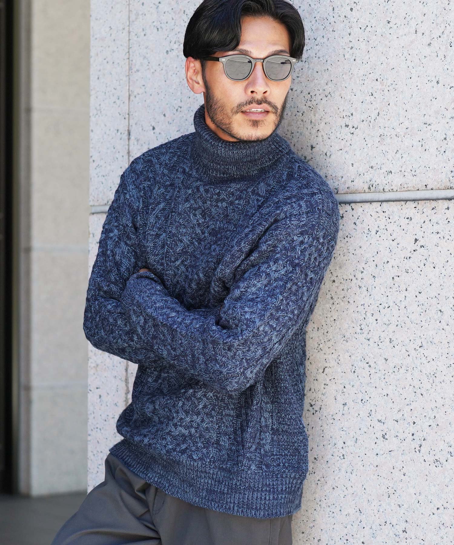 【その他のブランド/Other】のローゲージ タートルネック フィッシャーマン ケーブルニット セーター 25AW インテリア・キッズ・メンズ・レディースファッション・服の通販 founy(ファニー) 　ファッション　Fashion　レディースファッション　Fashion for Women　トップス・カットソー　Cut & Sew Tops　ニット　Knit Tops & Sweaters　タートルネック・ハイネックトップス　Turtlenecks & High-Neck Tops　2025年　2025　2025-2026秋冬・A/W　Autumn/Winter 2025–26 AW25–26　インナー　Innerwear　ウォッシャブル　Machine Washable　ショート　Short, Short Length　ジャケット　Jacket, Outerwear　セーター　Sweater, Knitwear　タートル　Turtleneck, Turtle Collar　タートルネック　Turtleneck, High Neck　ハイネック　High Neck, Mock Neck　パターン　Pattern, Design Print　ブルゾン　Blouson, Bomber Jacket　プチプライス・低価格　Affordable / Budget Price　プレート　Plate, Dish　メンズ　Men's, Menswear　A/W・秋冬　Autumn/Winter　cインディゴ|ID: prp329100004807130 ipo3291000000034883069