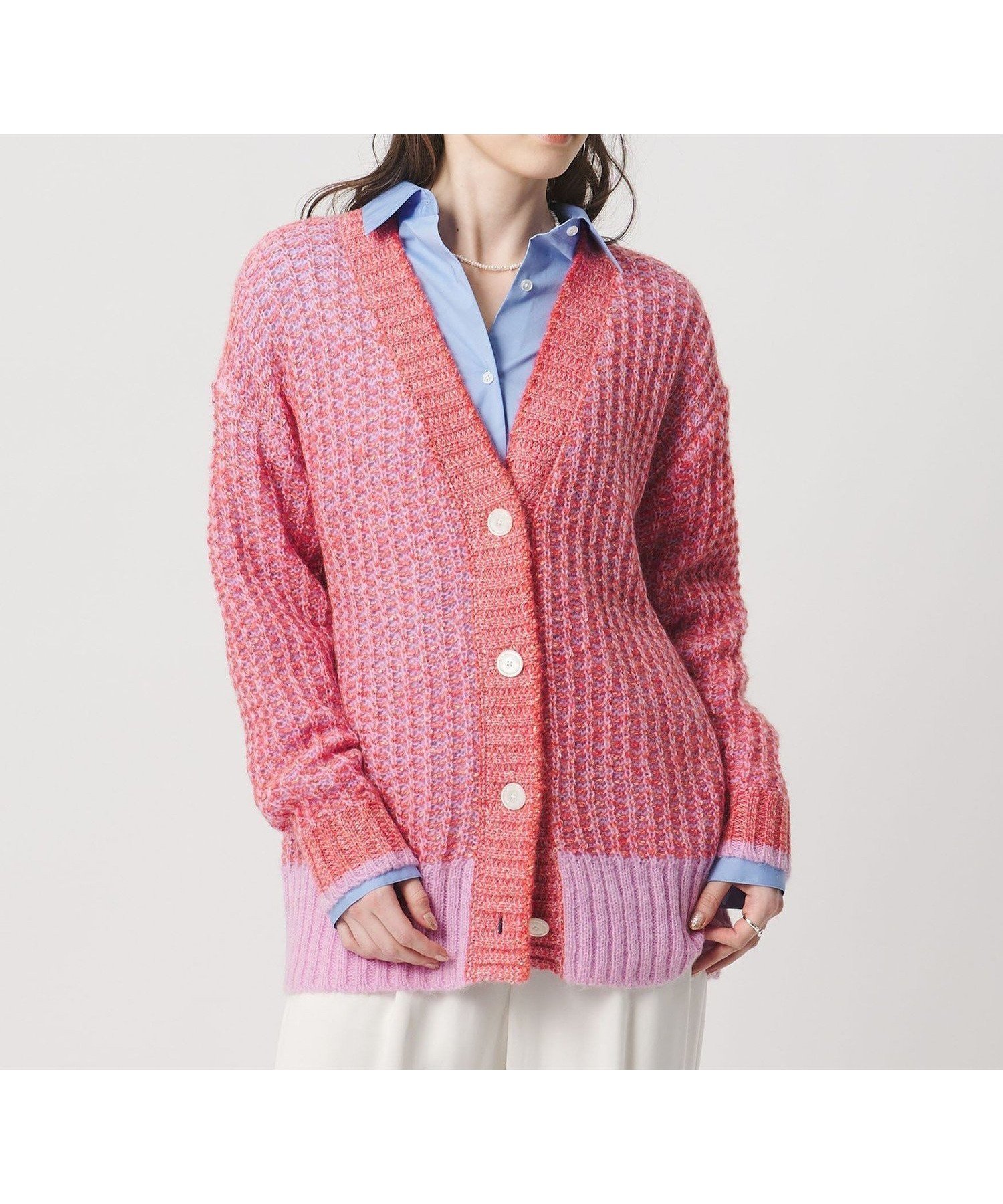 【ユナイテッドアローズ/UNITED ARROWS】のカラーミックス インレイド カーディガン 人気、トレンドファッション・服の通販 founy(ファニー) ファッション Fashion レディースファッション Fashion for Women トップス・カットソー Cut & Sew Tops カーディガン・羽織り Layered Style Cardigans インナー Innerwear カーディガン Cardigan, Knitwear サテン Satin, Glossy Fabric ミックス Mix, Mixed Style リラックス Relax, Relaxed Fit other-1|ID: prp329100004807142 ipo3291000000034883193