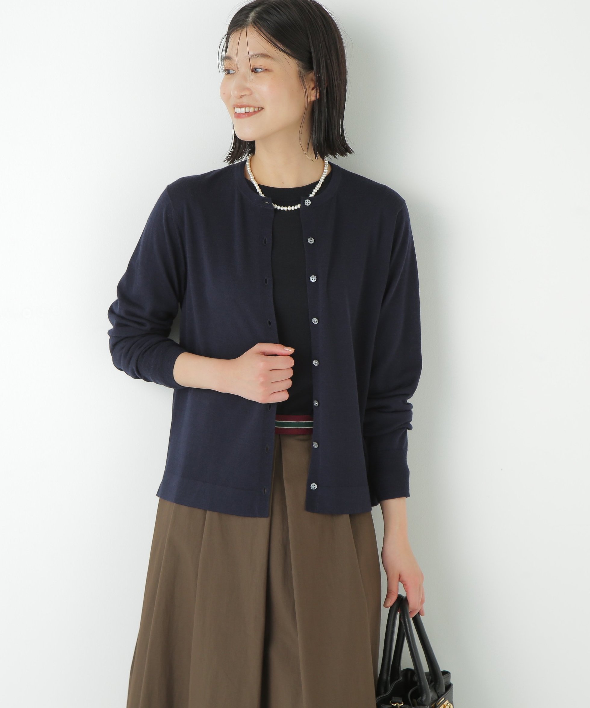 【ヒューマンウーマン/HUMAN WOMAN】のハイツイストウールクルーネックカーディガン 人気、トレンドファッション・服の通販 founy(ファニー) 　ファッション　Fashion　レディースファッション　Fashion for Women　トップス・カットソー　Cut & Sew Tops　カーディガン・羽織り　Layered Style Cardigans　おすすめ　Recommended / Our Picks　クール　Cool, Chic　シアー　Sheer, See-Through　スタンダード　Standard, Basic　トレンド　Trend, Trending Now　ベーシック　Basic, Essential　エレガント 上品　Elegant　夏　Summer　 other-1|ID: prp329100004807145 ipo3291000000034883215