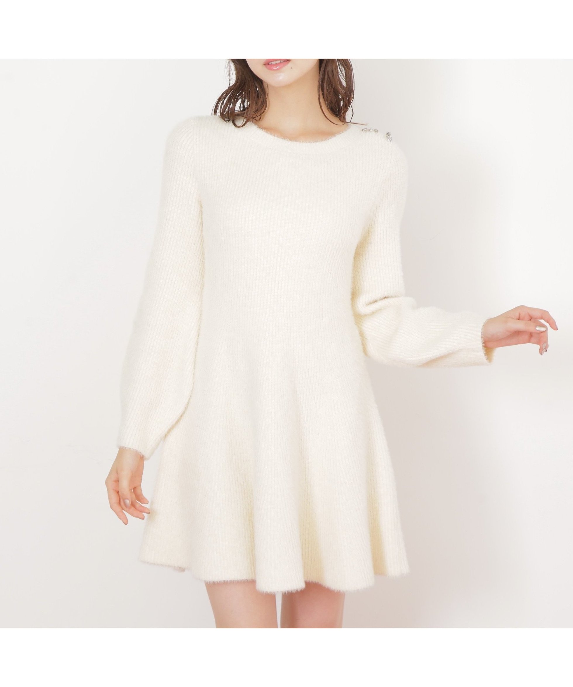 【ジルバイジルスチュアート/JILL by JILLSTUART】のシャギーミニニットワンピース インテリア・キッズ・メンズ・レディースファッション・服の通販 founy(ファニー) ファッション Fashion レディースファッション Fashion for Women ワンピース Dresses ニットワンピース Knit Dresses おすすめ Recommended / Our Picks ショート Short, Short Length スマート Smart, Elegant フェザー Feather, Feather Detail フレア Flare, Flared エレガント 上品 Elegant 人気 Popular, Best Seller エクリュ|ID: prp329100004807151 ipo3291000000034883312