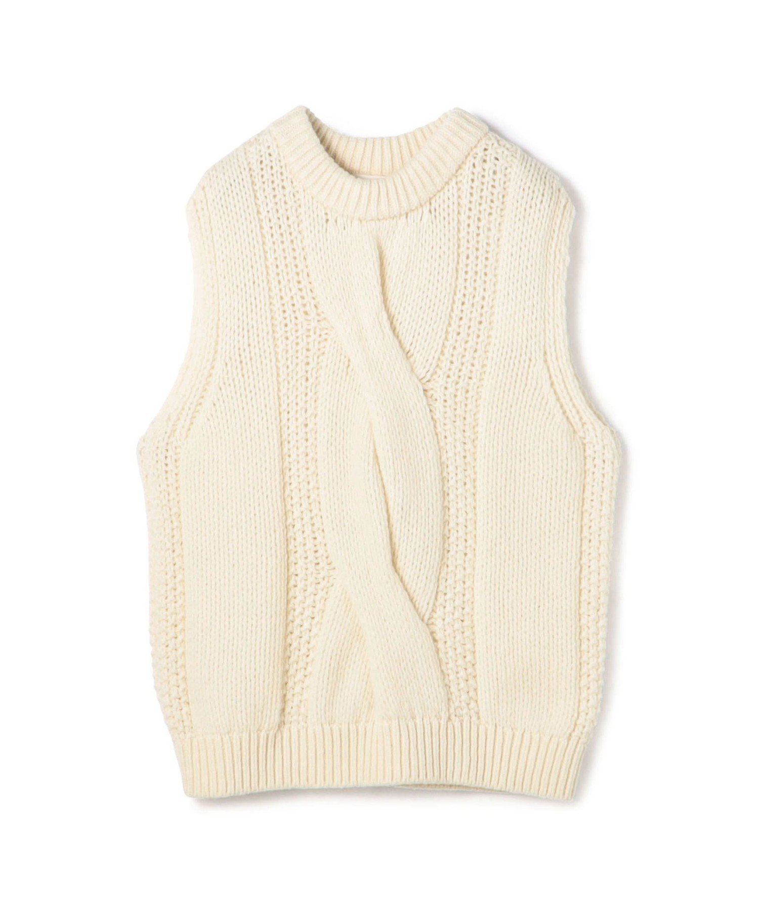 【トゥモローランド/TOMORROWLAND】のビッグケーブル クルーネックベスト インテリア・キッズ・メンズ・レディースファッション・服の通販 founy(ファニー) ファッション Fashion レディースファッション Fashion for Women アウター Coat / Outerwear Collection トップス・カットソー Cut & Sew Tops ベスト&ジレ / 重ね着スタイル Vests & Gilets おすすめ Recommended / Our Picks インナー Innerwear カットソー Cut and Sewn Top ビッグ Big, Oversized ベスト Vest, Waistcoat ベーシック Basic, Essential ボックス Boxy, Box Shape リラックス Relax, Relaxed Fit 11 ホワイト|ID: prp329100004807156 ipo3291000000034883363