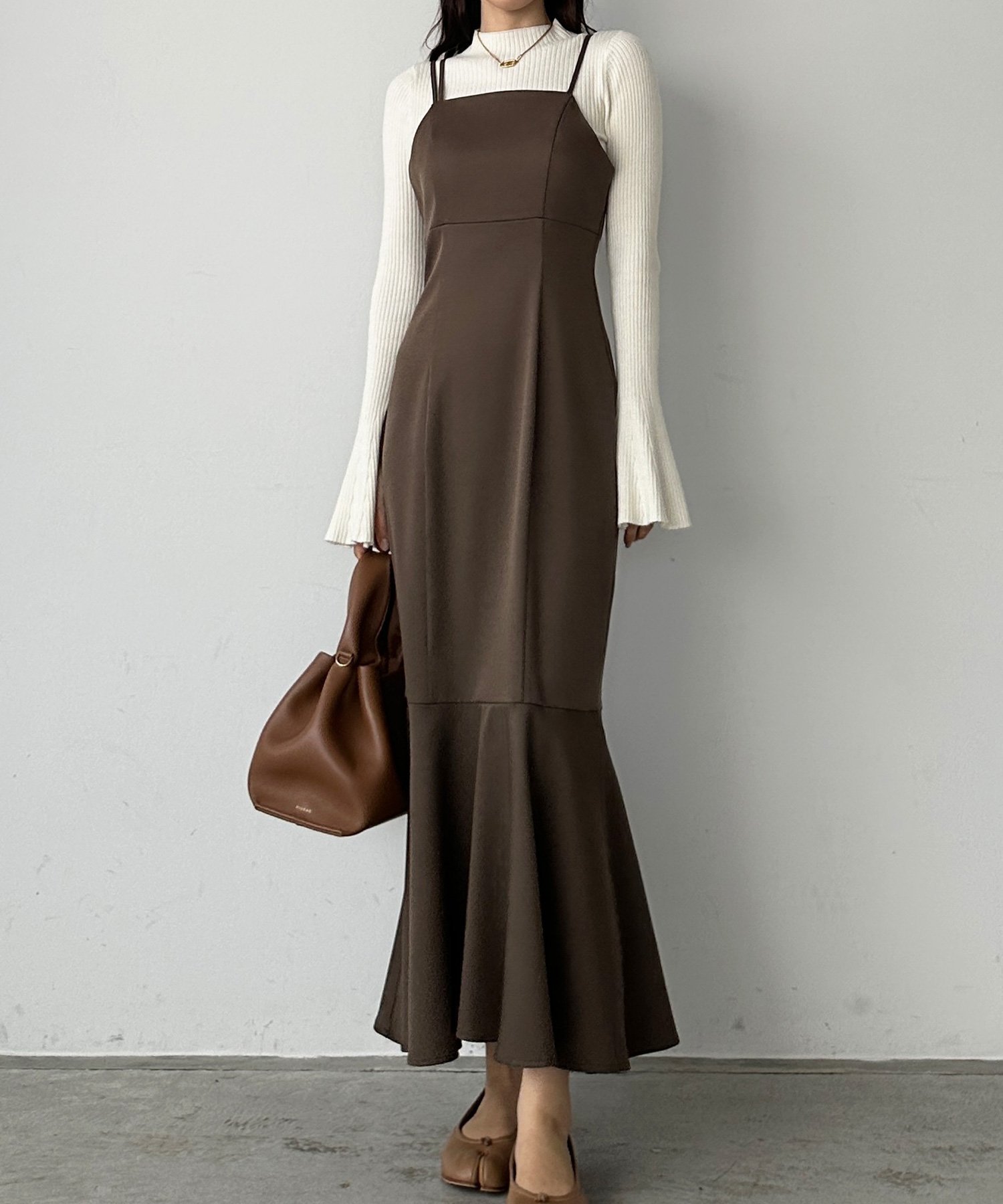 【ジュノア/JUNOAH】のマーメイドキャミワンピース インテリア・キッズ・メンズ・レディースファッション・服の通販 founy(ファニー) ファッション Fashion レディースファッション Fashion for Women ワンピース Dresses キャミソールワンピース Camisole Dresses モカ|ID: prp329100004807159 ipo3291000000034883396