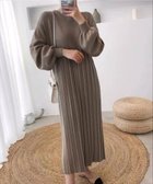 【ラジュール/Lajour】のプリーツニットワンピース 人気、トレンドファッション・服の通販 founy(ファニー) ファッション Fashion レディースファッション Fashion for Women ワンピース Dresses ニットワンピース Knit Dresses なめらか Smooth, Silky Texture シンプル Simple, Minimal スマート Smart, Elegant フェミニン Feminine, Girly プリーツ Pleats, Pleated ラウンド Round, Round Neck エレガント 上品 Elegant thumbnail モカ|ID: prp329100004807164 ipo3291000000034883437