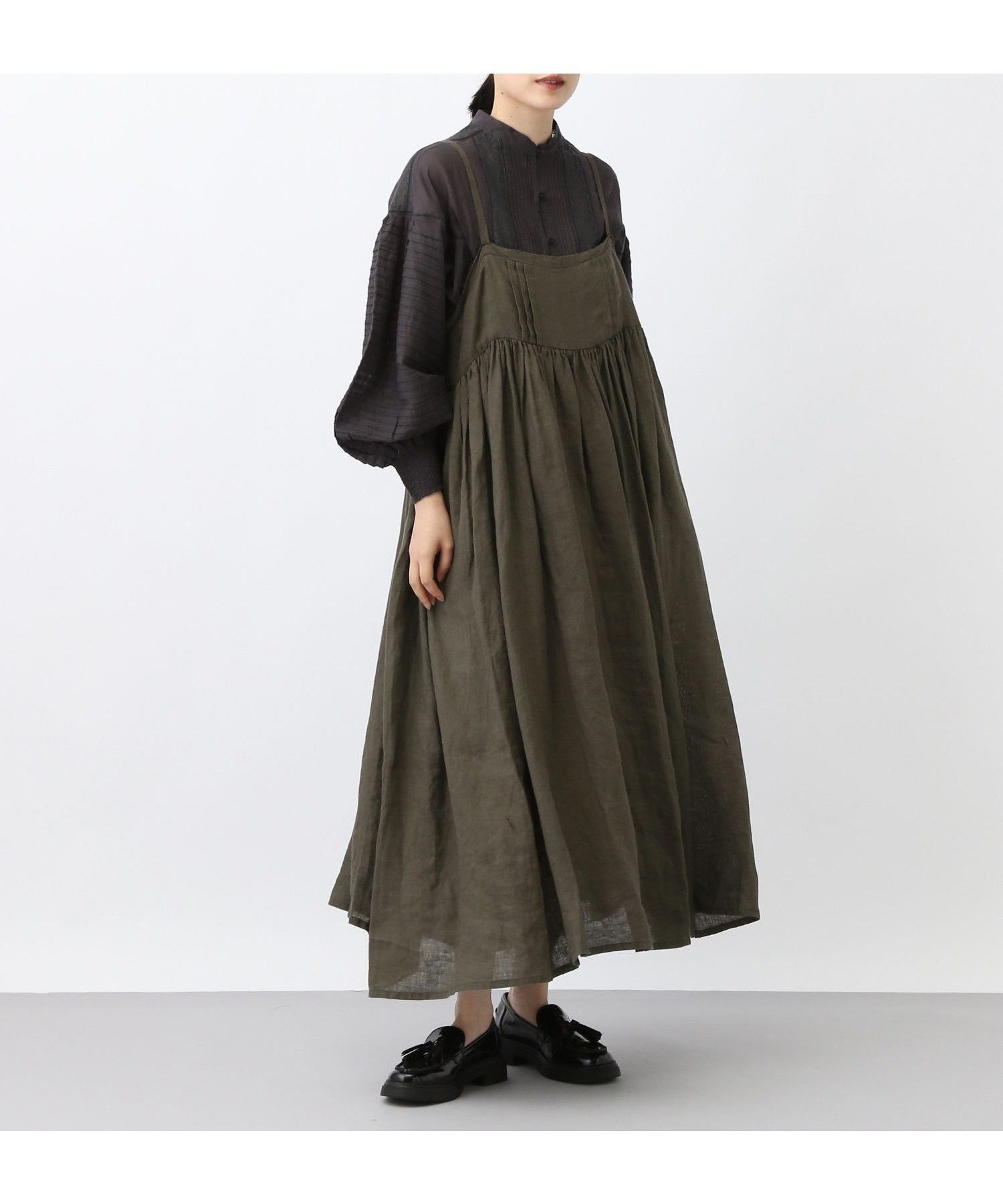 【スタディオ クリップ/studio CLIP】の《natural by clip》リネンギャザーピンタックキャミワンピース インテリア・キッズ・メンズ・レディースファッション・服の通販 founy(ファニー) ファッション Fashion レディースファッション Fashion for Women ワンピース Dresses キャミソールワンピース Camisole Dresses おすすめ Recommended / Our Picks インナー Innerwear カットソー Cut and Sewn Top カーディガン Cardigan, Knitwear キャミワンピース Cami Dress, Slip Dress ギャザー Gathered, Ruffled フェミニン Feminine, Girly ボレロ Bolero, Short Cardigan リネン Linen, Linen Fabric カーキ78|ID: prp329100004807170 ipo3291000000034883486