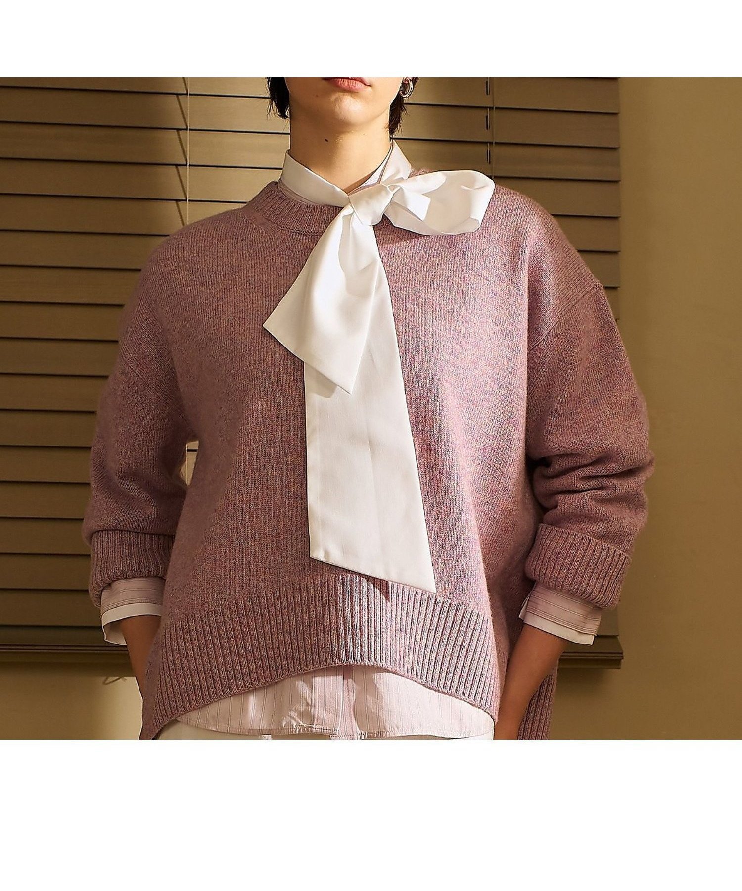 【カリテ/qualite】のカラーミックスクルーネックニット インテリア・キッズ・メンズ・レディースファッション・服の通販 founy(ファニー) ファッション Fashion レディースファッション Fashion for Women トップス・カットソー Cut & Sew Tops ニット Knit Tops & Sweaters ウォッシャブル Machine Washable タンブラー Tumbler, Travel Mug ボトム Bottoms, Lower Wear マフラー Scarf, Muffler ミックス Mix, Mixed Style モノトーン Monotone, Black and White 冬 Winter / This Winter 春 Spring ピンク|ID: prp329100004807172 ipo3291000000034883499