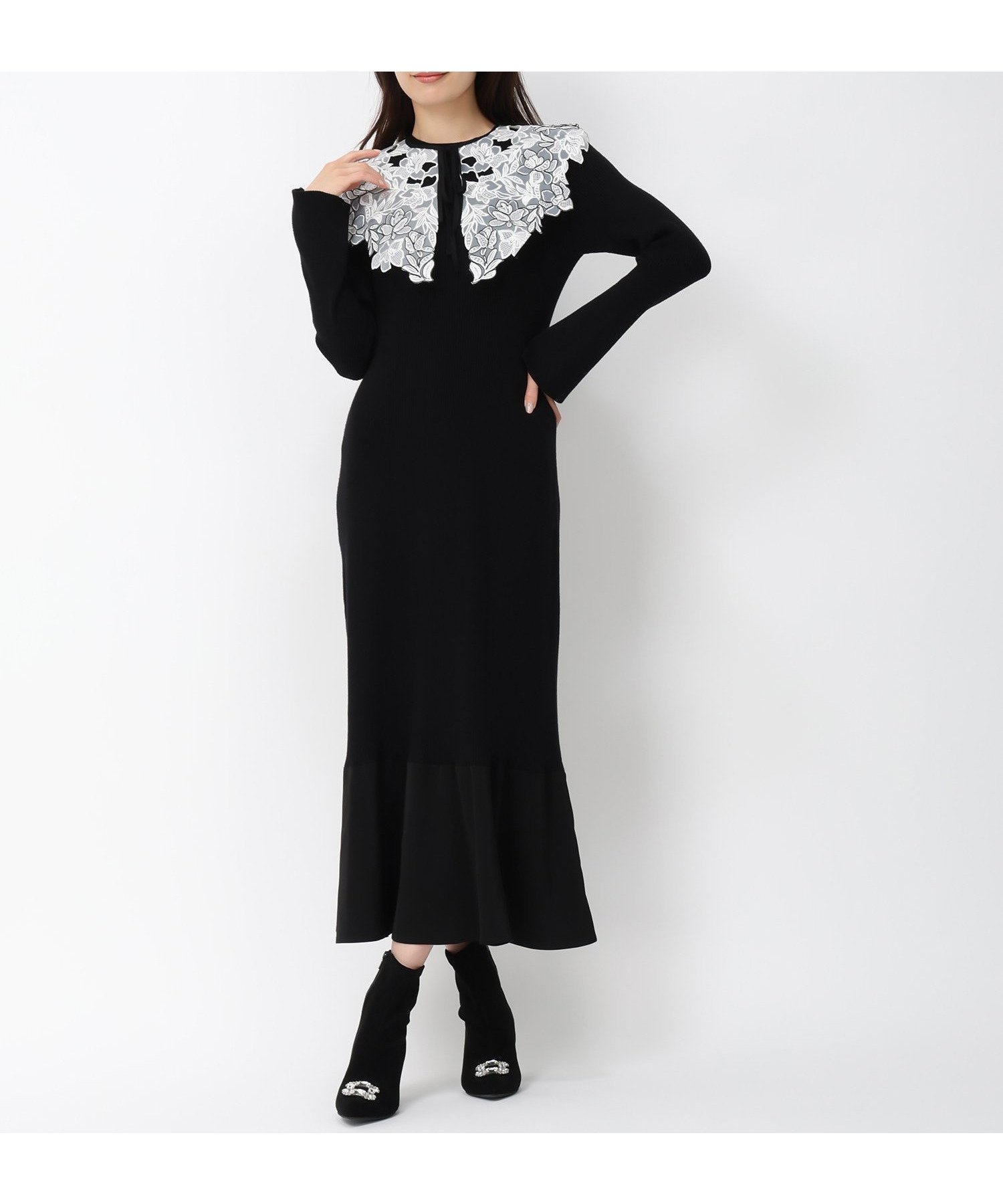 【ミッシュマッシュ/MISCH MASCH】の【2024秋冬新作】レース襟ロングニットワンピース/MM447408 人気、トレンドファッション・服の通販 founy(ファニー) ファッション Fashion レディースファッション Fashion for Women ワンピース Dresses ニットワンピース Knit Dresses 2024年 2024 2024-2025秋冬・A/W Autumn/Winter 2024–25 AW24–25 エレガント 上品 Elegant シンプル Simple, Minimal スリーブ Sleeve, Long Sleeve / Short Sleeve フィット Fit, Slim Fit フリル Frill, Ruffle フレア Flare, Flared マーメイド Mermaid, Fishtail Silhouette レース Lace, Lace Fabric A/W・秋冬 Autumn/Winter other-1|ID: prp329100004807174 ipo3291000000034883508