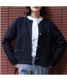 【エーシーデザインバイアルファキュービック/A/C DESIGN BY ALPHACUBIC】のツイードニットカーディガン 人気、トレンドファッション・服の通販 founy(ファニー) ファッション Fashion レディースファッション Fashion for Women トップス・カットソー Cut & Sew Tops ニット Knit Tops & Sweaters カーディガン・羽織り Layered Style Cardigans おすすめ Recommended / Our Picks カーディガン Cardigan, Knitwear コンパクト Compact, Small Size ツイード Twill, Twill Weave フィット Fit, Slim Fit エレガント 上品 Elegant thumbnail ブラック|ID: prp329100004807182 ipo3291000000034883577