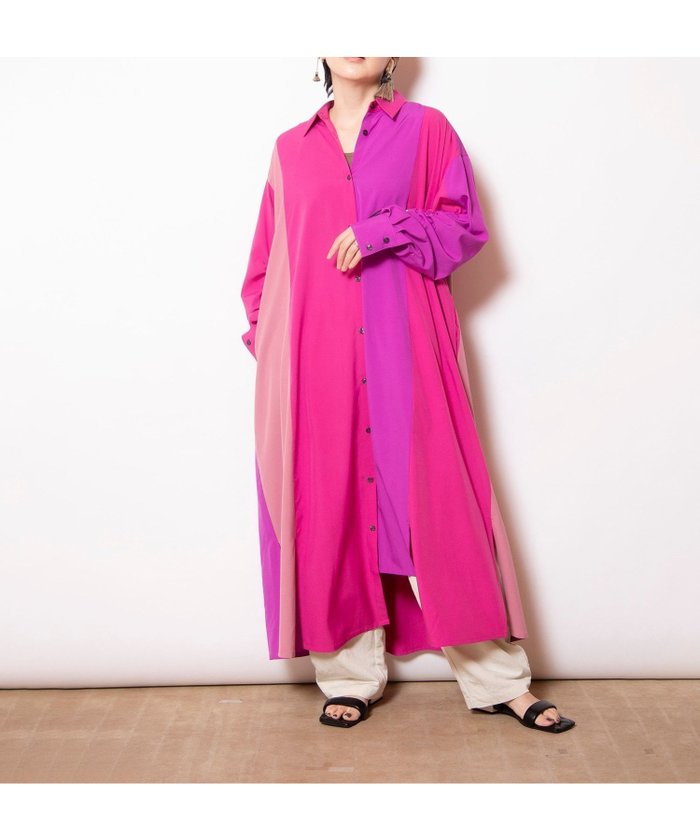 【オズモーシス/OSMOSIS】の切替ギャザースリーブシャツワンピース インテリア・キッズ・メンズ・レディースファッション・服の通販 founy(ファニー) https://founy.com/ ファッション Fashion レディースファッション Fashion for Women ワンピース Dresses シャツワンピース / 1枚で着映えコーデ Shirt Dresses ストライプ Stripe, Striped Pattern パターン Pattern, Design Print ポケット Pocket, Pocket Detail 切替 Switching, Contrast Panel 夏 Summer 春 Spring S/S・春夏 SS, Spring/Summer, Warm Season 羽織 Haori, Light Jacket |ID: prp329100004807185 ipo3291000000034883594