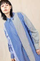 【オズモーシス/OSMOSIS】の切替ギャザースリーブシャツワンピース 人気、トレンドファッション・服の通販 founy(ファニー) ファッション Fashion レディースファッション Fashion for Women ワンピース Dresses シャツワンピース / 1枚で着映えコーデ Shirt Dresses ストライプ Stripe, Striped Pattern パターン Pattern, Design Print ポケット Pocket, Pocket Detail 切替 Switching, Contrast Panel 夏 Summer 春 Spring S/S・春夏 SS, Spring/Summer, Warm Season 羽織 Haori, Light Jacket thumbnail ストライプ|ID: prp329100004807185 ipo3291000000034883599
