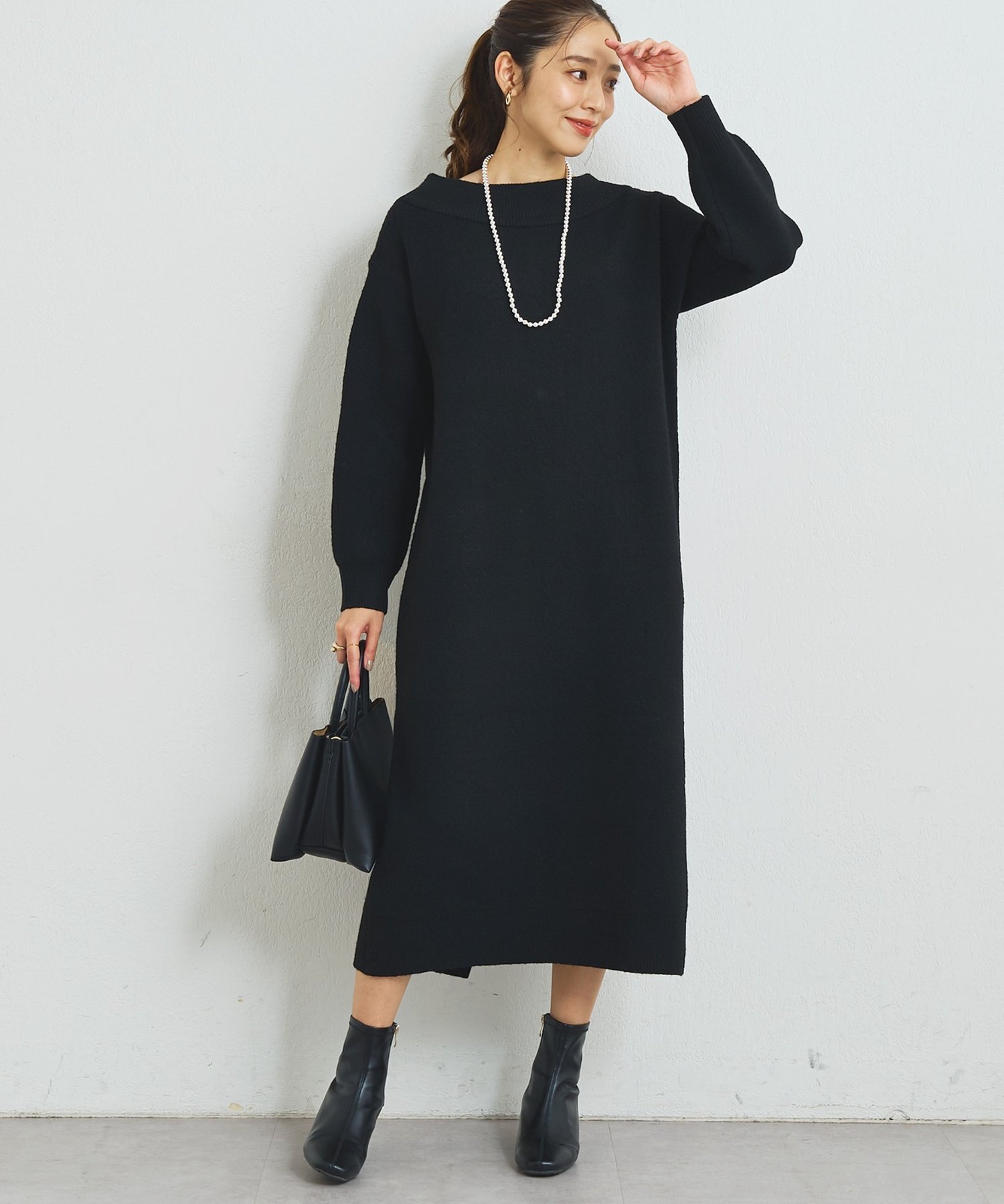 【アンディコール/un dix cors】の《大人可愛い主役級アイテム◎》2WAYボートネックリボンニットワンピ インテリア・キッズ・メンズ・レディースファッション・服の通販 founy(ファニー) ファッション Fashion レディースファッション Fashion for Women ワンピース Dresses ニットワンピース Knit Dresses アクリル Acrylic Material シューズ Shoes, Footwear フラット Flat, Flat Shoes ポケット Pocket, Pocket Detail リボン Ribbon, Bow 再入荷 Restock / Back in Stock おすすめ Recommended / Our Picks エレガント 上品 Elegant ブラック|ID: prp329100004807197 ipo3291000000034883727