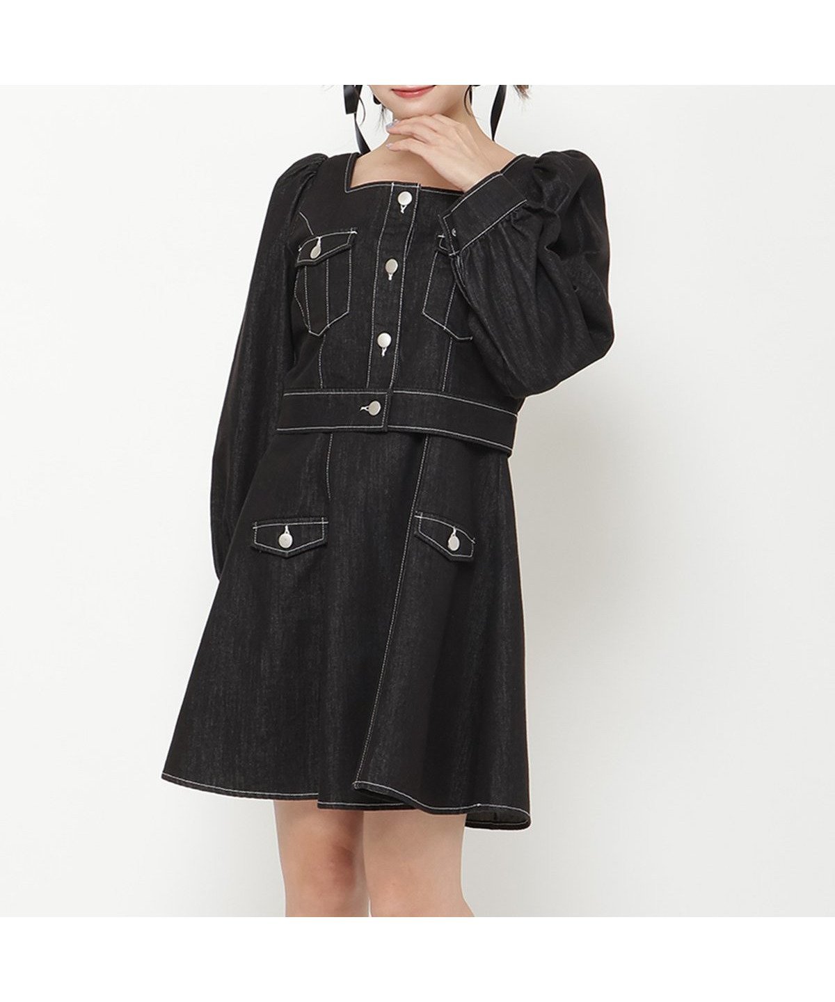 【レディアゼル/REDYAZEL】のデニムジャケット ミニワンピセット インテリア・キッズ・メンズ・レディースファッション・服の通販 founy(ファニー) ファッション Fashion レディースファッション Fashion for Women アウター Coat / Outerwear Collection レディースジャケット・軽アウター Jackets デニムジャケット / カジュアルアウター Denim Jackets インナー Innerwear ガーリー Girly, Feminine Style ギャザー Gathered, Ruffled コンパクト Compact, Small Size ジャケット Jacket, Outerwear デニム Denim, Jeans Material フレア Flare, Flared ブラック|ID: prp329100004807198 ipo3291000000034883760