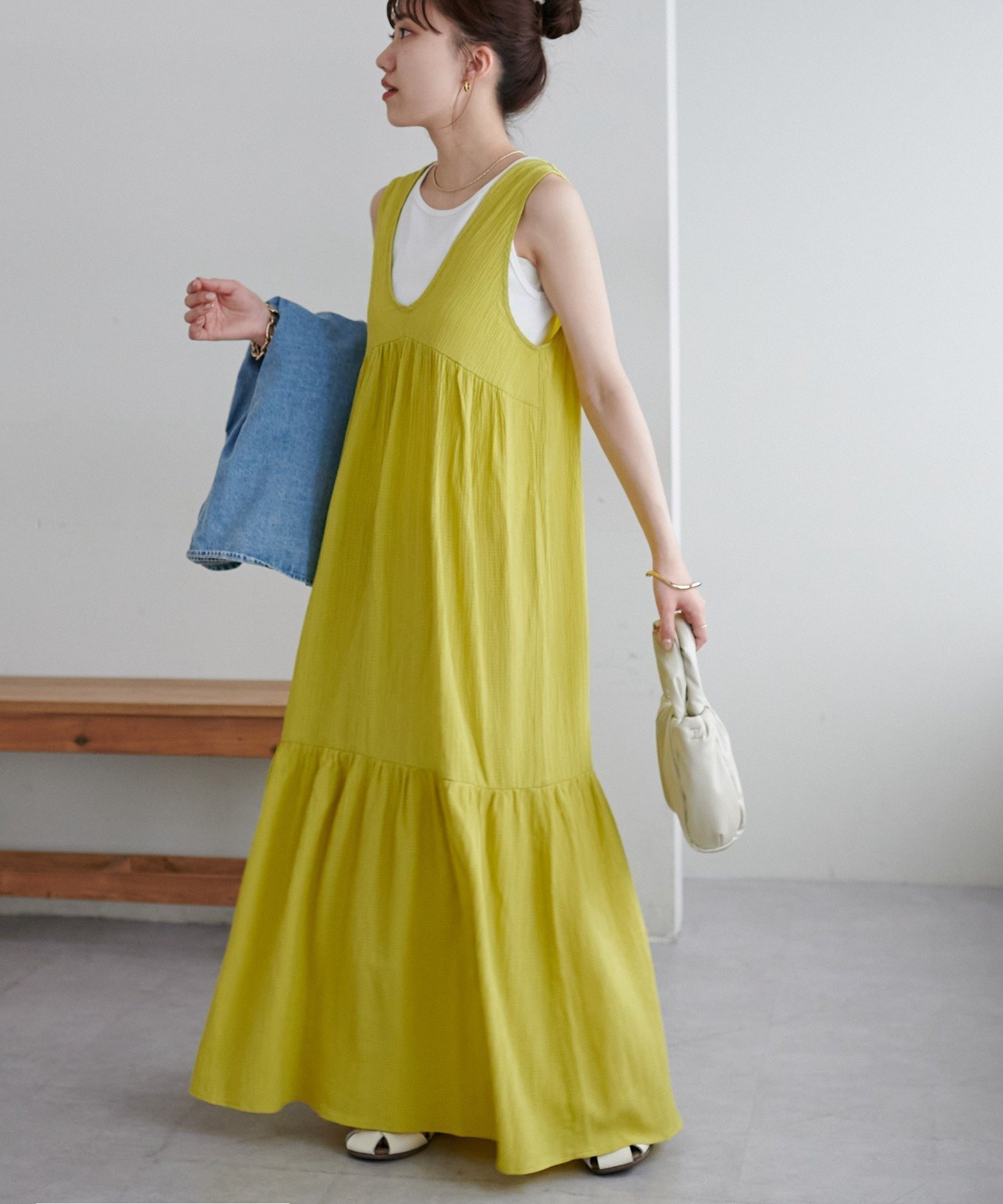 【ディスコート/Discoat】の【着映え◎/リバイバル】ジャガードヨウリュウワンピース《WEB限定》 インテリア・キッズ・メンズ・レディースファッション・服の通販 founy(ファニー) ファッション Fashion レディースファッション Fashion for Women ワンピース Dresses おすすめ Recommended / Our Picks インナー Innerwear カットソー Cut and Sewn Top キャミソール Camisole, Spaghetti Strap Top シンプル Simple, Minimal ジャケット Jacket, Outerwear タンク Tank Top, Sleeveless Top ノースリーブ Sleeveless, No-Sleeve フロント Front, Front Design リゾート Resort, Vacation Style リボン Ribbon, Bow 吸水 Absorbent, Quick-Dry 夏 Summer 春 Spring イエロー|ID: prp329100004807210 ipo3291000000034883873