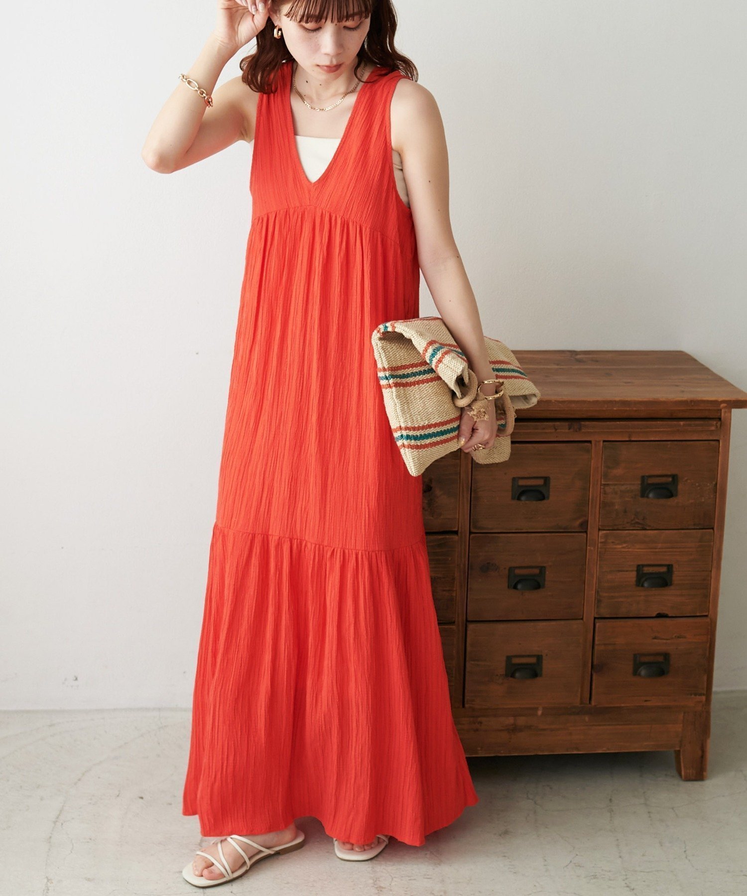 【ディスコート/Discoat】の【着映え◎/リバイバル】ジャガードヨウリュウワンピース《WEB限定》 インテリア・キッズ・メンズ・レディースファッション・服の通販 founy(ファニー) ファッション Fashion レディースファッション Fashion for Women ワンピース Dresses おすすめ Recommended / Our Picks インナー Innerwear カットソー Cut and Sewn Top キャミソール Camisole, Spaghetti Strap Top シンプル Simple, Minimal ジャケット Jacket, Outerwear タンク Tank Top, Sleeveless Top ノースリーブ Sleeveless, No-Sleeve フロント Front, Front Design リゾート Resort, Vacation Style リボン Ribbon, Bow 吸水 Absorbent, Quick-Dry 夏 Summer 春 Spring レッド|ID: prp329100004807210 ipo3291000000034883878