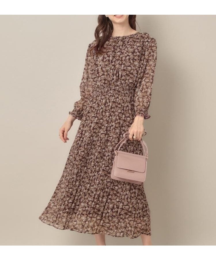 【クチュール ブローチ/Couture Brooch】の【一枚で着映える・花柄・通勤】前後2WAYシフォン楊柳小花ワンピース インテリア・キッズ・メンズ・レディースファッション・服の通販 founy(ファニー) ファッション Fashion レディースファッション Fashion for Women ワンピース Dresses シフォン Chiffon, Lightweight Fabric シャーリング Shirring, Ruched ジャケット Jacket, Outerwear スマート Smart, Elegant ティアード Tiered, Tiered Style プリント Print, Printed Pattern プリーツ Pleats, Pleated ポケット Pocket, Pocket Detail 羽織 Haori, Light Jacket リボン Ribbon, Bow おすすめ Recommended / Our Picks ビジネス 仕事 通勤 Business / Work / Commuting 2025年 2025 2025春夏・S/S Spring/Summer 2025 SS25 ボルドー|ID: prp329100004807212 ipo3291000000034883912