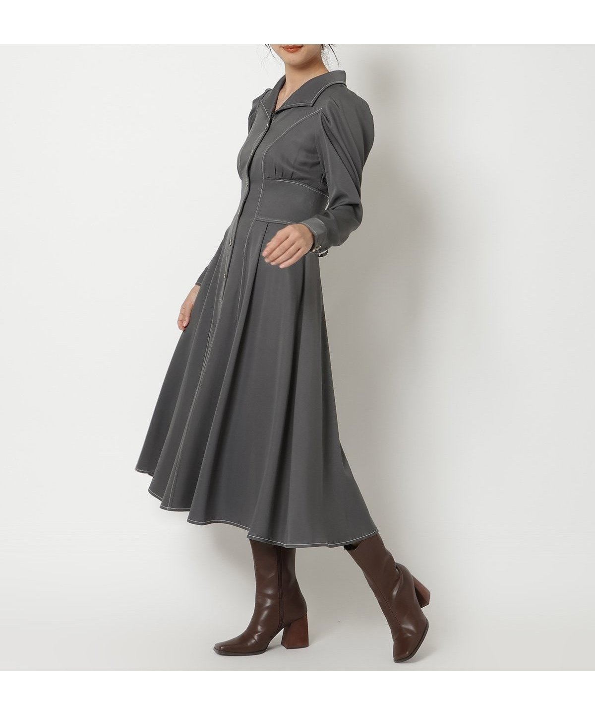 【レディアゼル/REDYAZEL】のコルセットウエストシャツワンピース インテリア・キッズ・メンズ・レディースファッション・服の通販 founy(ファニー) ファッション Fashion レディースファッション Fashion for Women ワンピース Dresses シャツワンピース / 1枚で着映えコーデ Shirt Dresses エレガント 上品 Elegant コルセット Corset, Bustier レース Lace, Lace Fabric グリーン|ID: prp329100004807218 ipo3291000000034883945