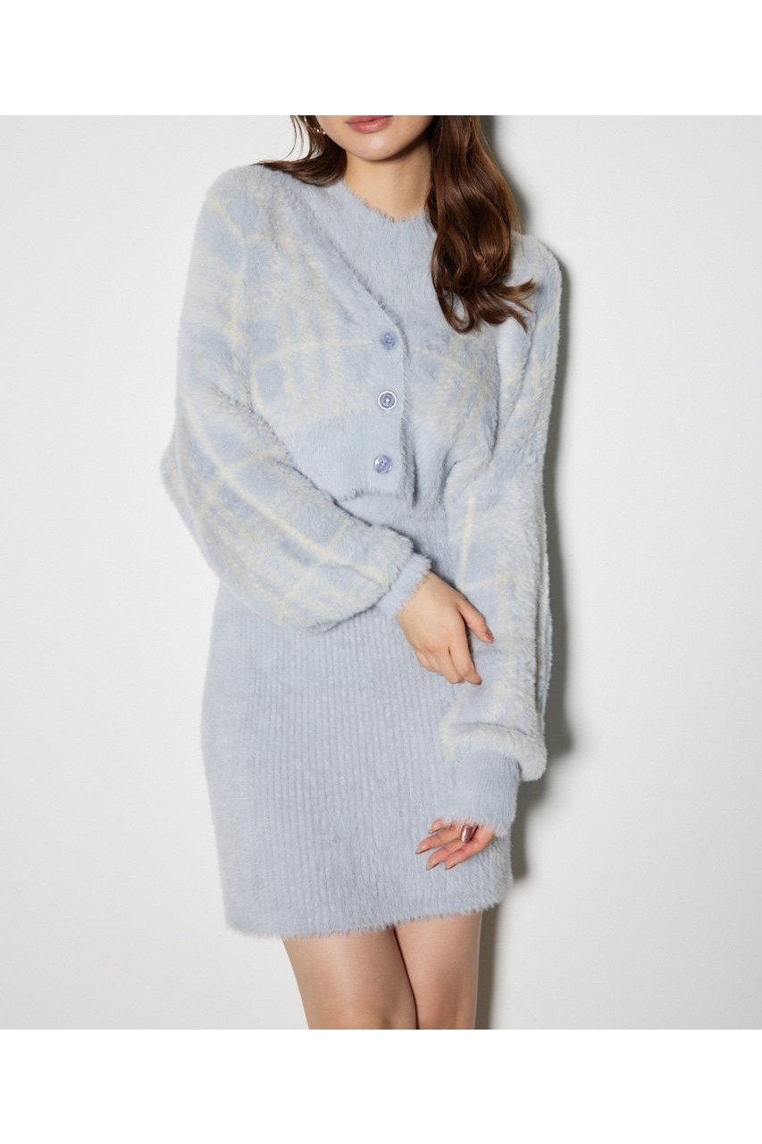 【リエンダ/rienda】のチェックジャガードカーディガンSETオフタートルニットミニワンピース インテリア・キッズ・メンズ・レディースファッション・服の通販 founy(ファニー) ファッション Fashion レディースファッション Fashion for Women ワンピース Dresses チェック Check, Plaid, Tartan トレンド Trend, Trending Now ロング Long, Long-Length 厚底 Platform Shoes BLU|ID: prp329100004807225 ipo3291000000034884026