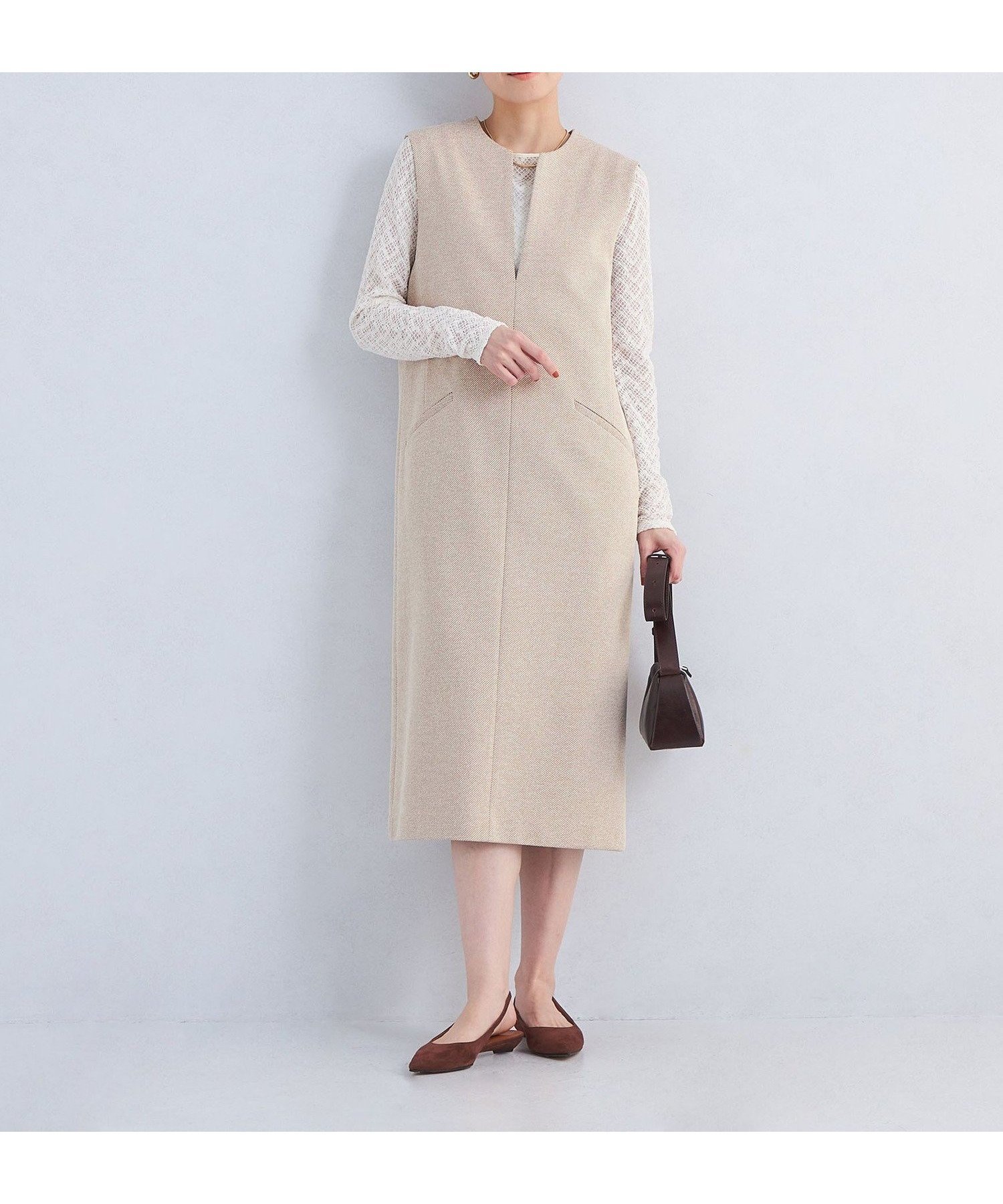 【ユナイテッドアローズ/UNITED ARROWS】のカルゼ キーネック ジャンパースカート 2 インテリア・キッズ・メンズ・レディースファッション・服の通販 founy(ファニー) ファッション Fashion レディースファッション Fashion for Women スカート Skirts インナー Innerwear 春 Spring フロント Front, Front Design ポケット Pocket, Pocket Detail モノトーン Monotone, Black and White ロング Long, Long-Length アウトレット Outlet / Clearance おすすめ Recommended / Our Picks 夏 Summer ビジネス 仕事 通勤 Business / Work / Commuting BEIGE|ID: prp329100004807228 ipo3291000000034884045